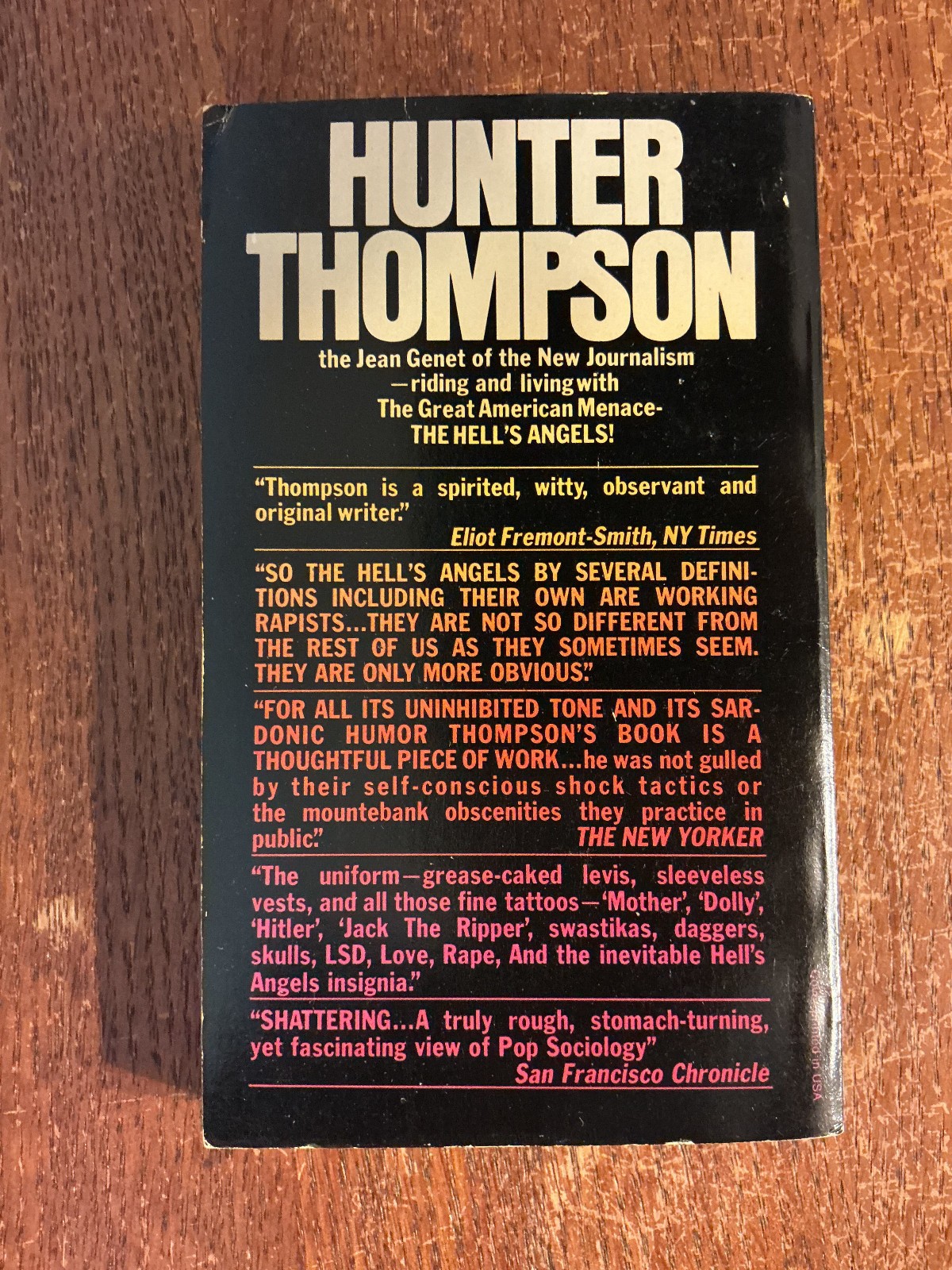 Hell’s Angels by Hunter Thompson 1977 US Paperback