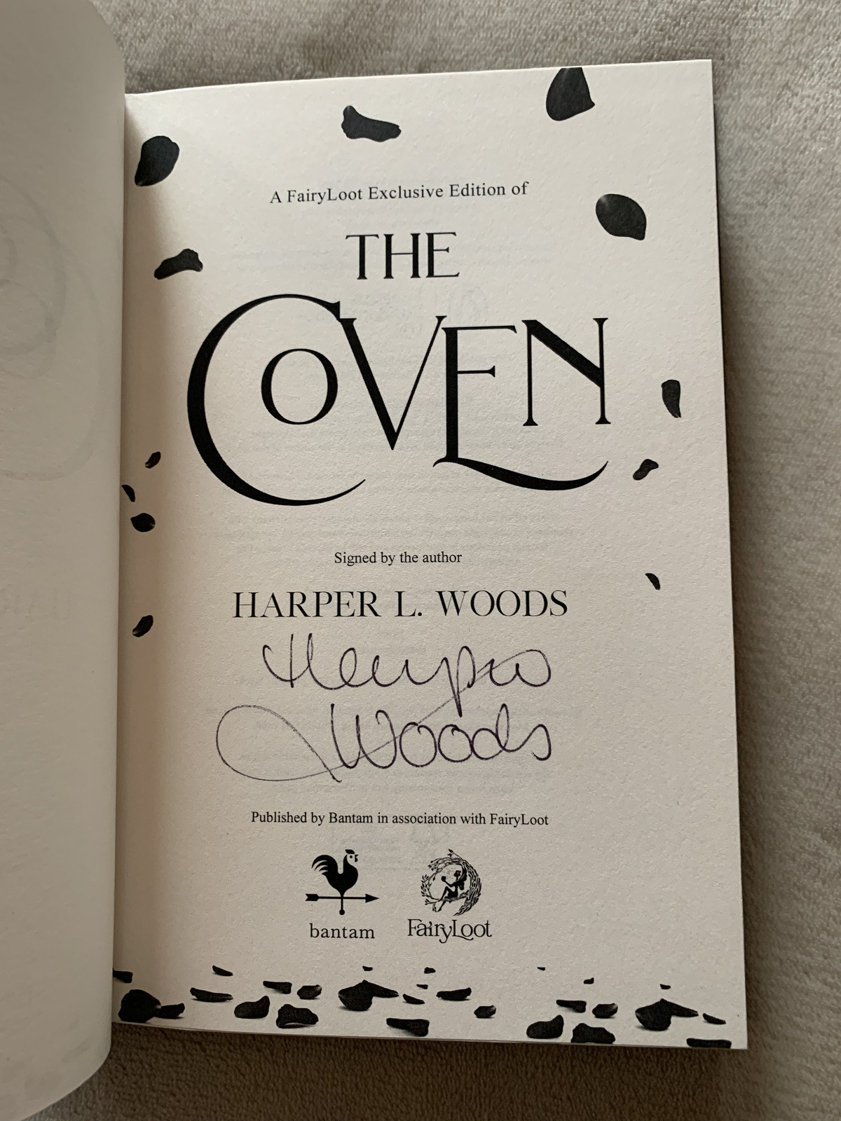 The Coven Fairyloot Exclusive Signed Edition by Harper L. Woods Stenciled Edges