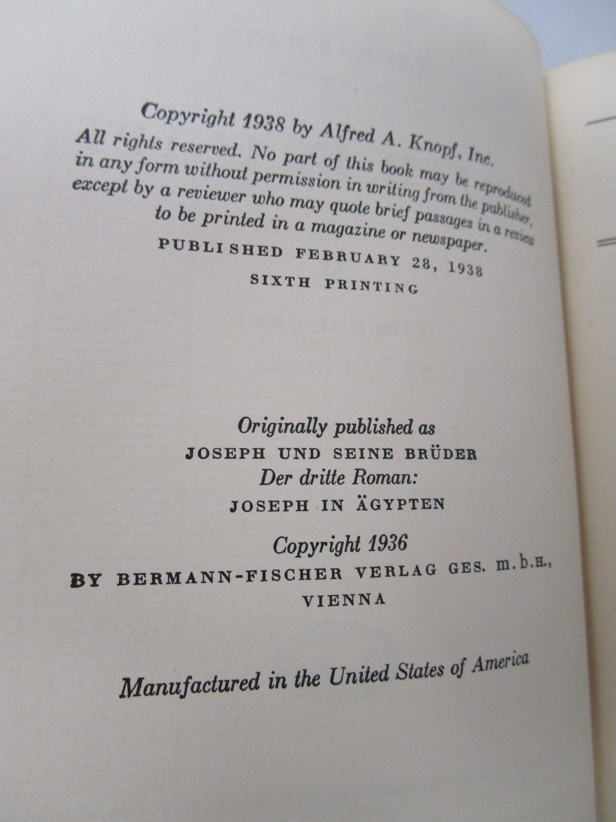 Joseph In Egypt by Thomas Mann 1938 Two Volumes
