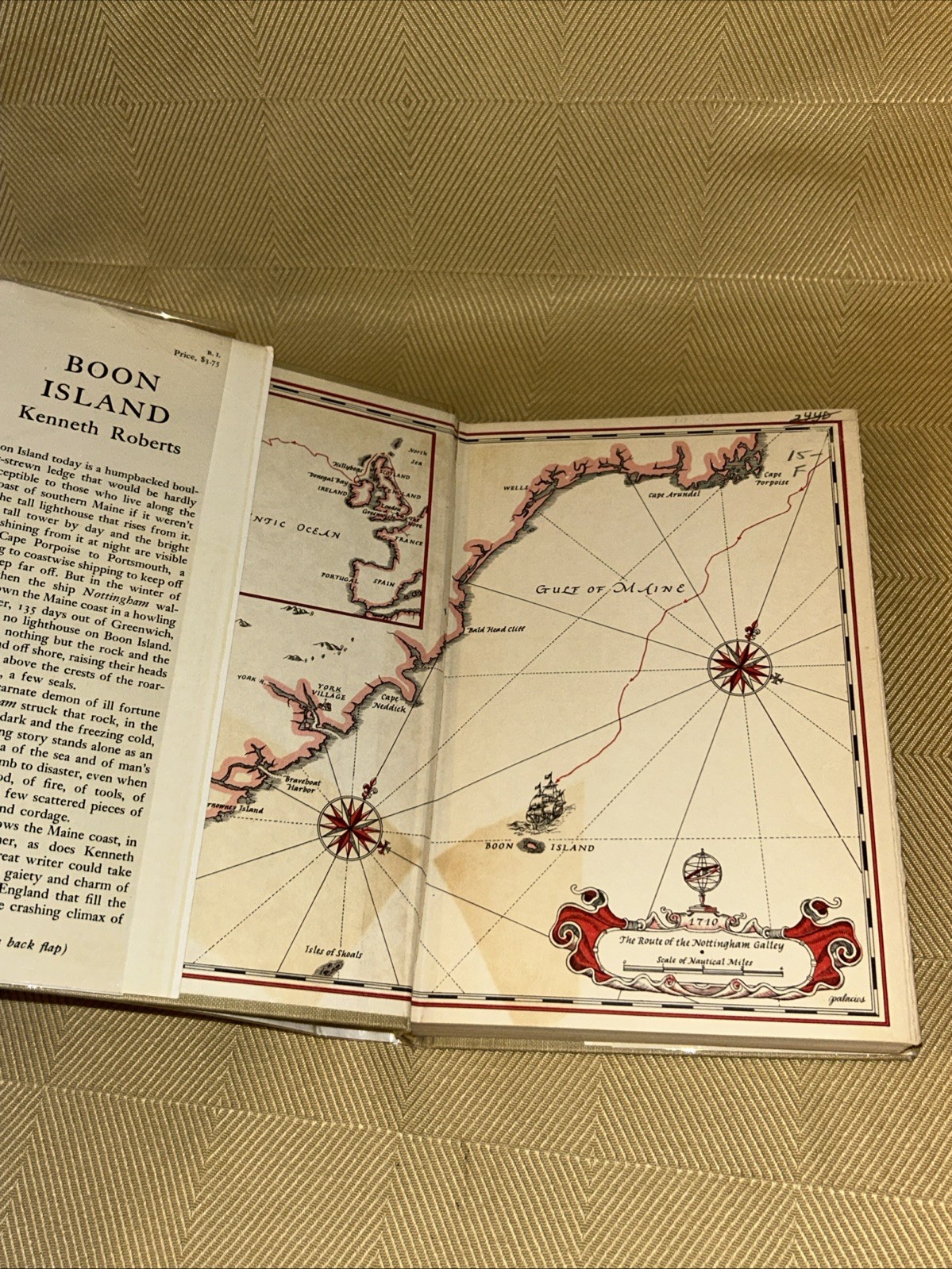 Boon Island Kenneth Roberts 1956 1st Edition HC Nice DJ Mylar Cover Book Ex++