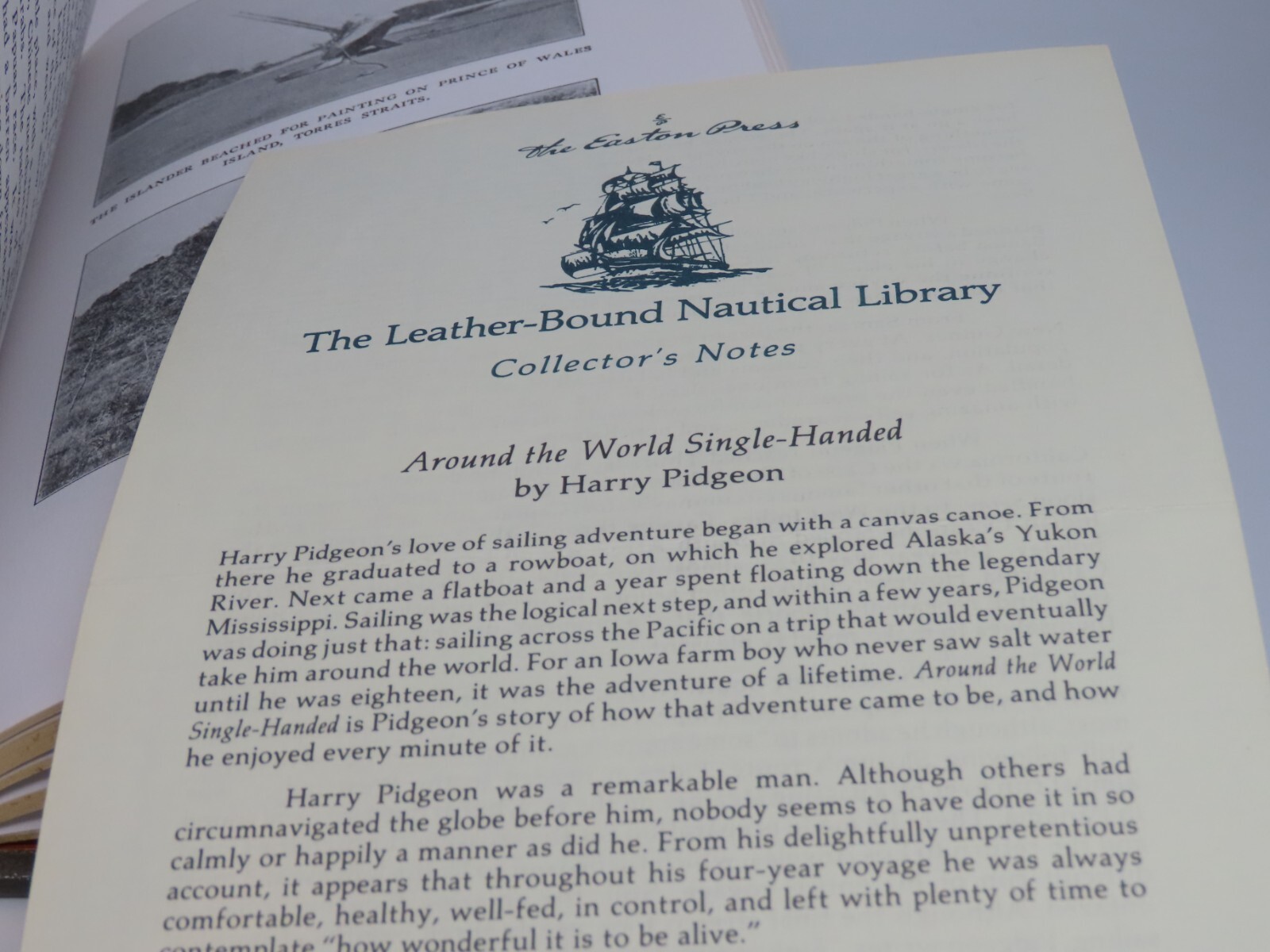 The Easton Press Around the World Single Handed by Pidgeon Leather Bound