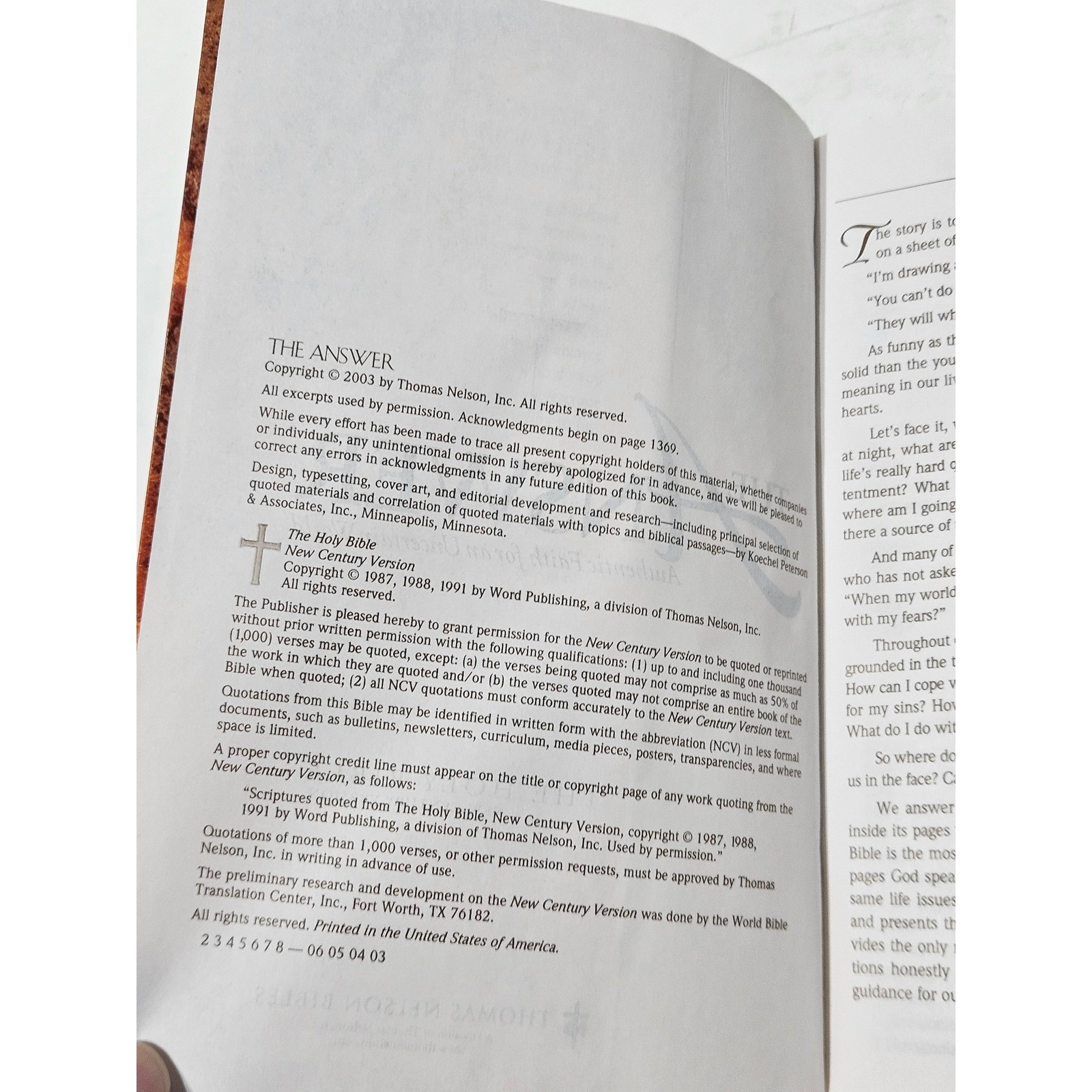 The Answer Authentic Faith for an Uncertain World The New Century Holy Bible