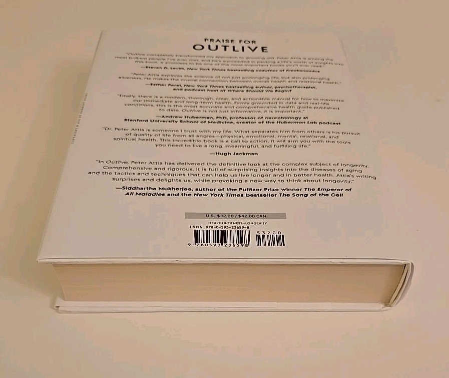 Outlive: The Science & Art of Longevity – Peter Attia MD (2023, Hardcover w/…