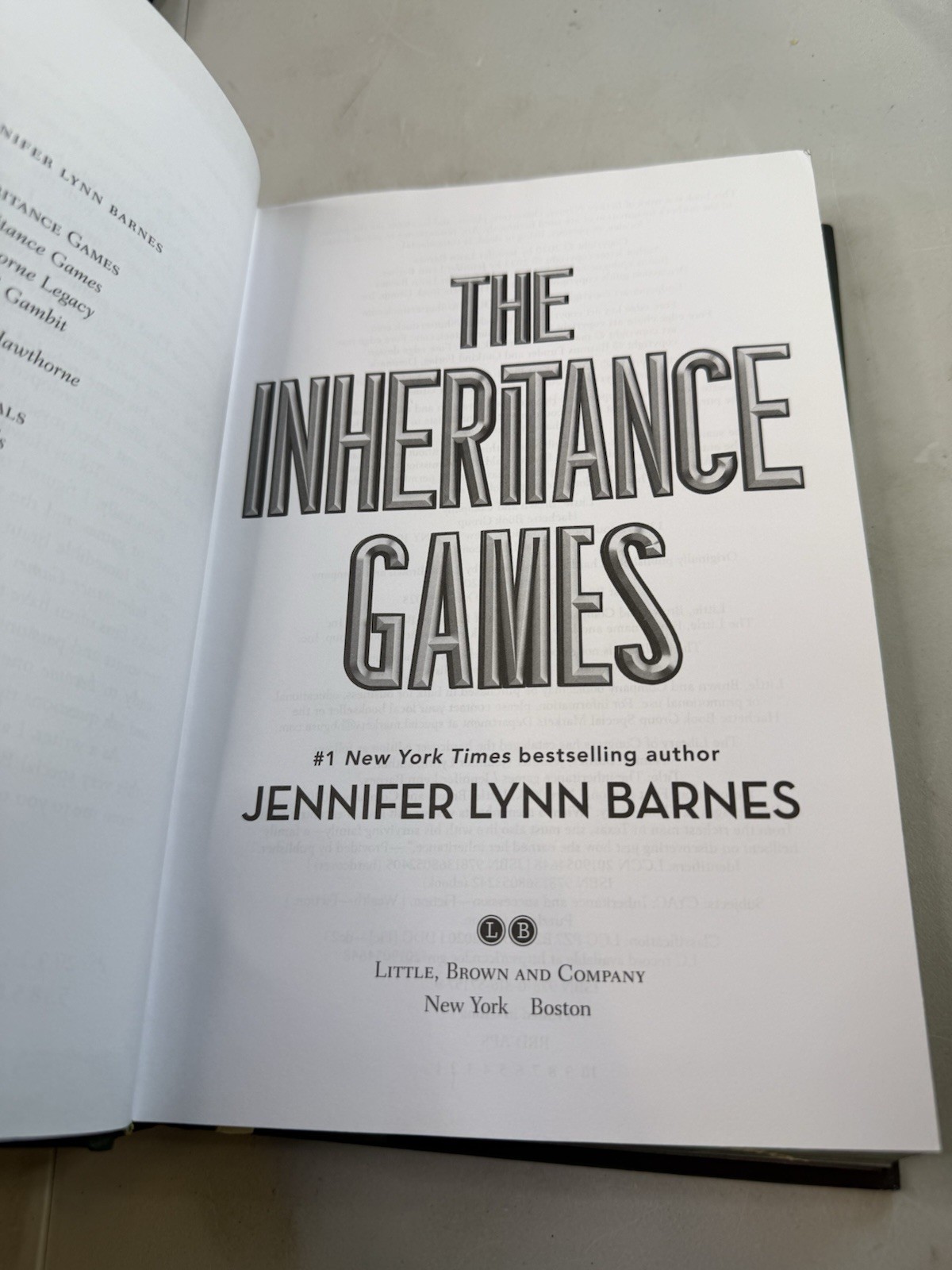 The Inheritance Games by Jennifer Lynn Barnes Hardcover Book