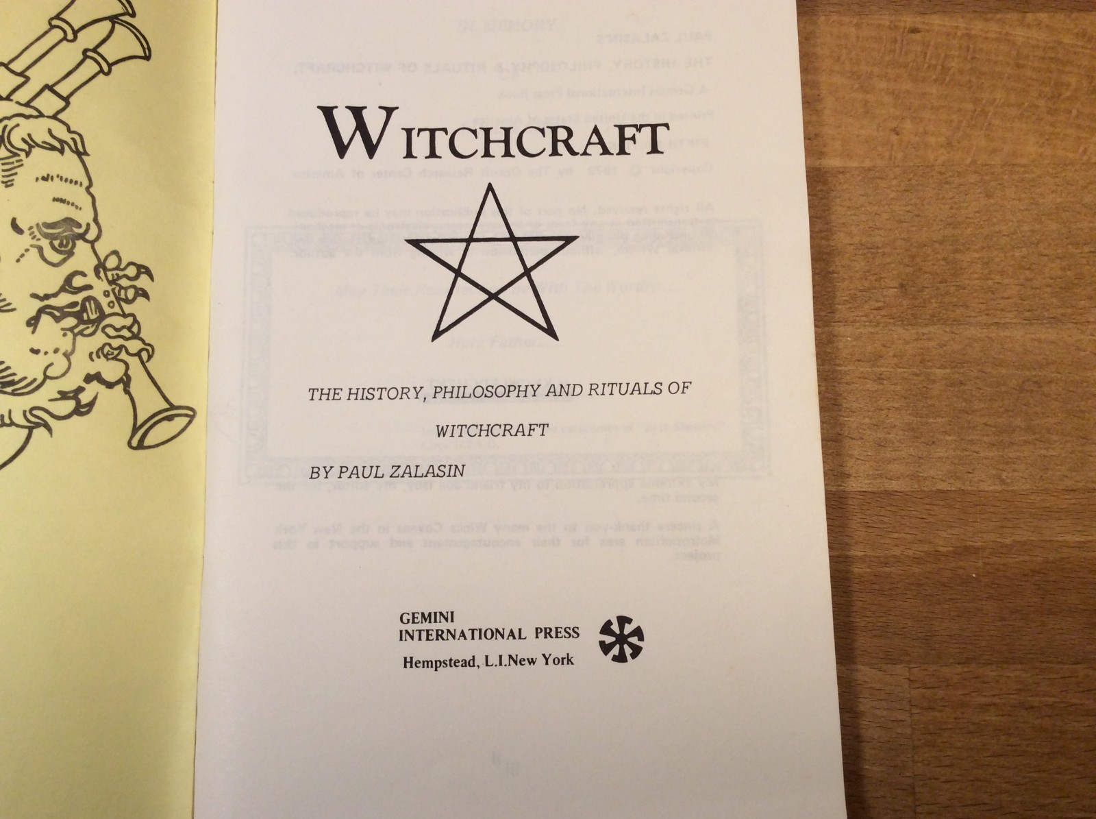 Witchcraft: History, Philosophy, Rituals, Paul Zalasin, 1979 Paperback, 5th Ed.