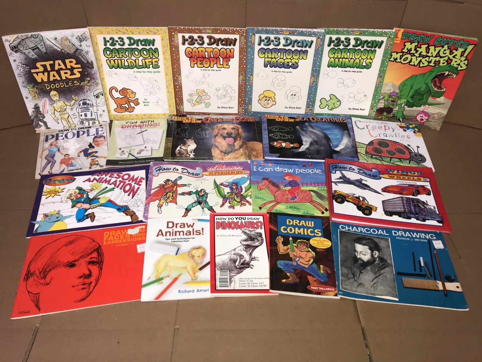 Lot of 10 Learn How to Draw Paint Color Animal Cartoon Children Kids Books Mix