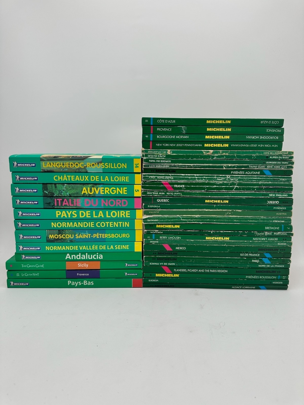 Lot of 40 Michelin Green Tourist Guide Books Vintage Europe & North America