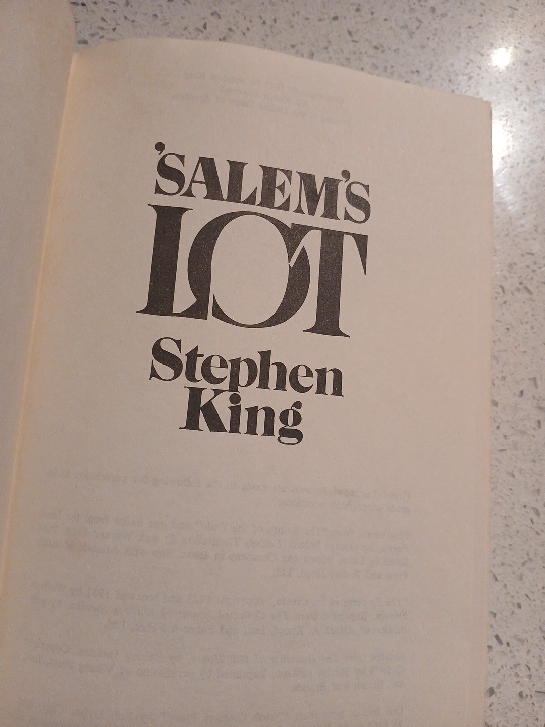1975 SALEM’S LOT Stephen King Hardcover No Slipcover First Edition (?)