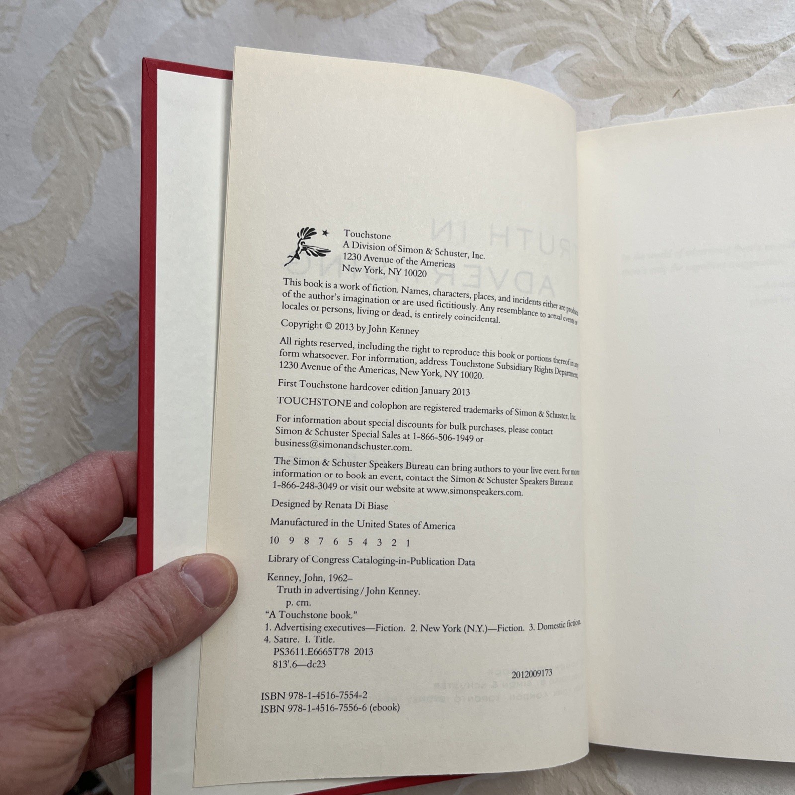 Truth In Advertising, John Kenney. Touchstone 2013. First Printing.