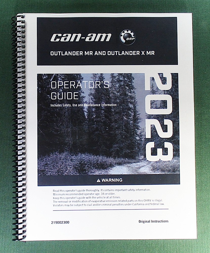 2023 Can-Am Outlander 570 MR Owner’s Manual: 252 Pages & Protective Covers