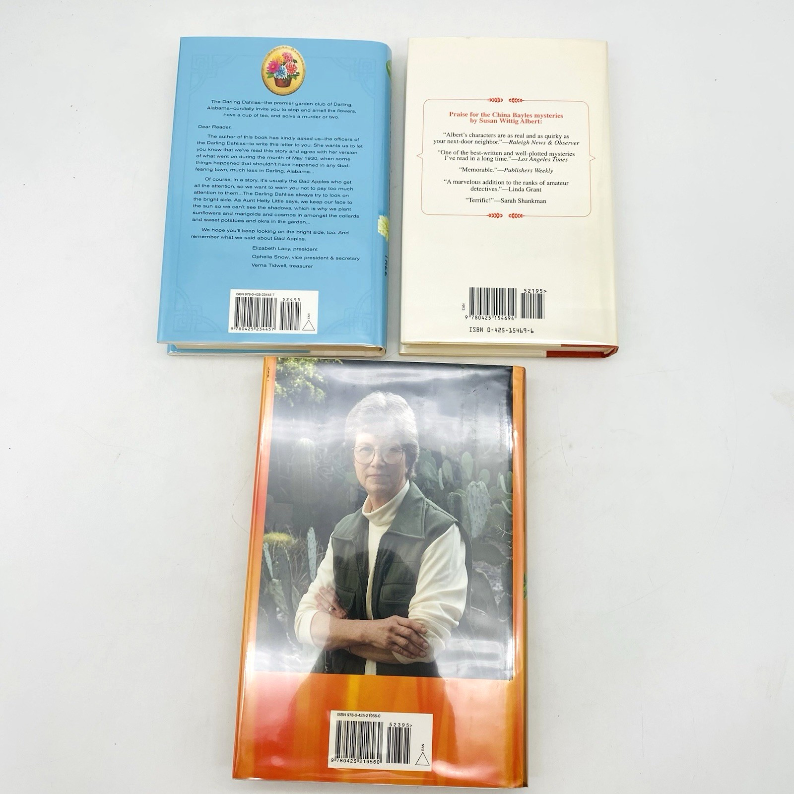 3 SIGNED China Bayles, Darling Dahlias Novels 1st/1st Susan Wittig Albert HCDJ