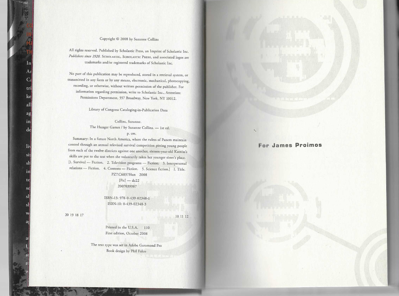 The Hunger Games by Suzanne Collins (2008~HardcoverDJ~First Edition~New)