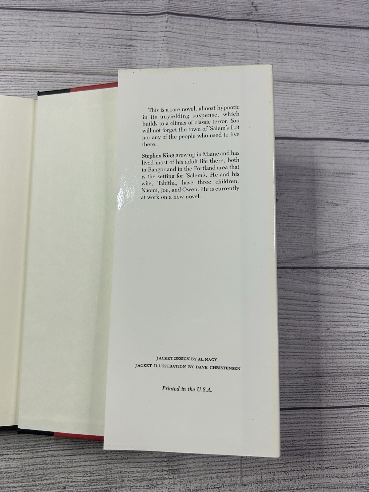 1975 SALEM’S LOT Stephen King Book Club Edition Hardcover w/ Dust Jacket