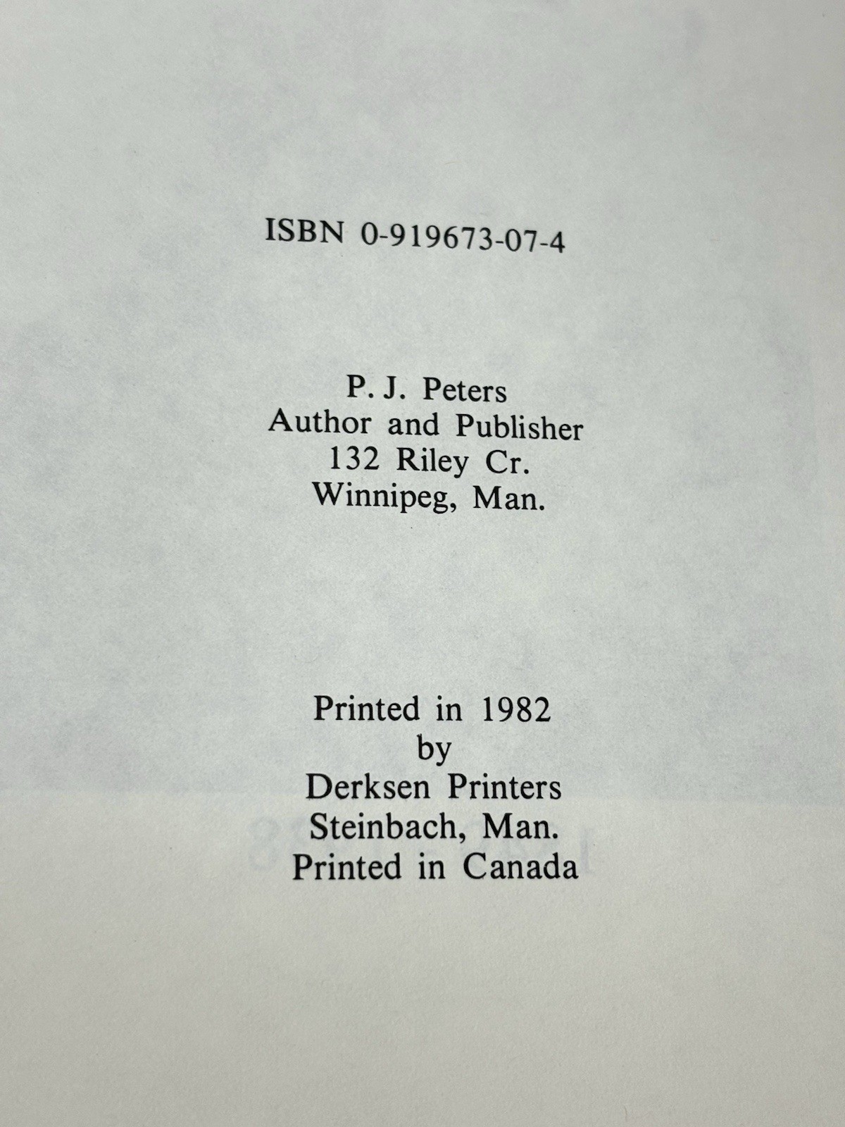 History and Genealogy of Christian Ammeter 1849-1938 by P.J. Peters Canada 1982