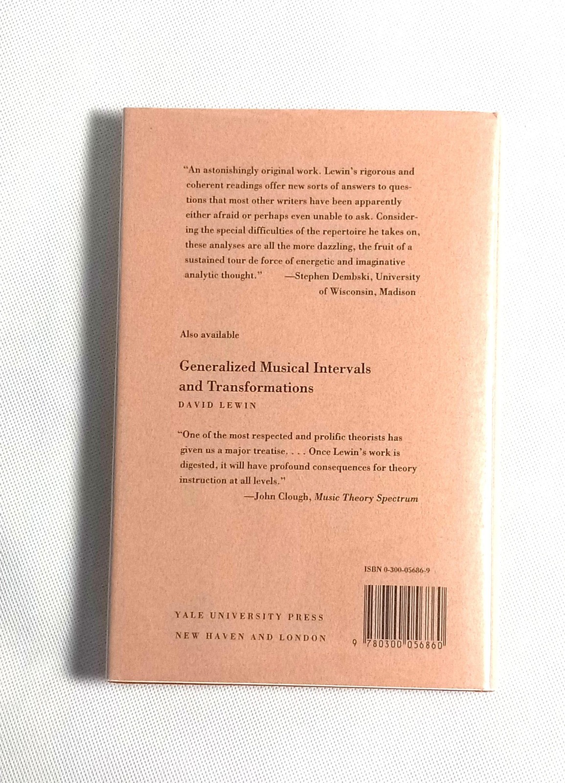 Vintage Musical Form And Transformation David Lewin HC DJ Tan 1993 Music Theory
