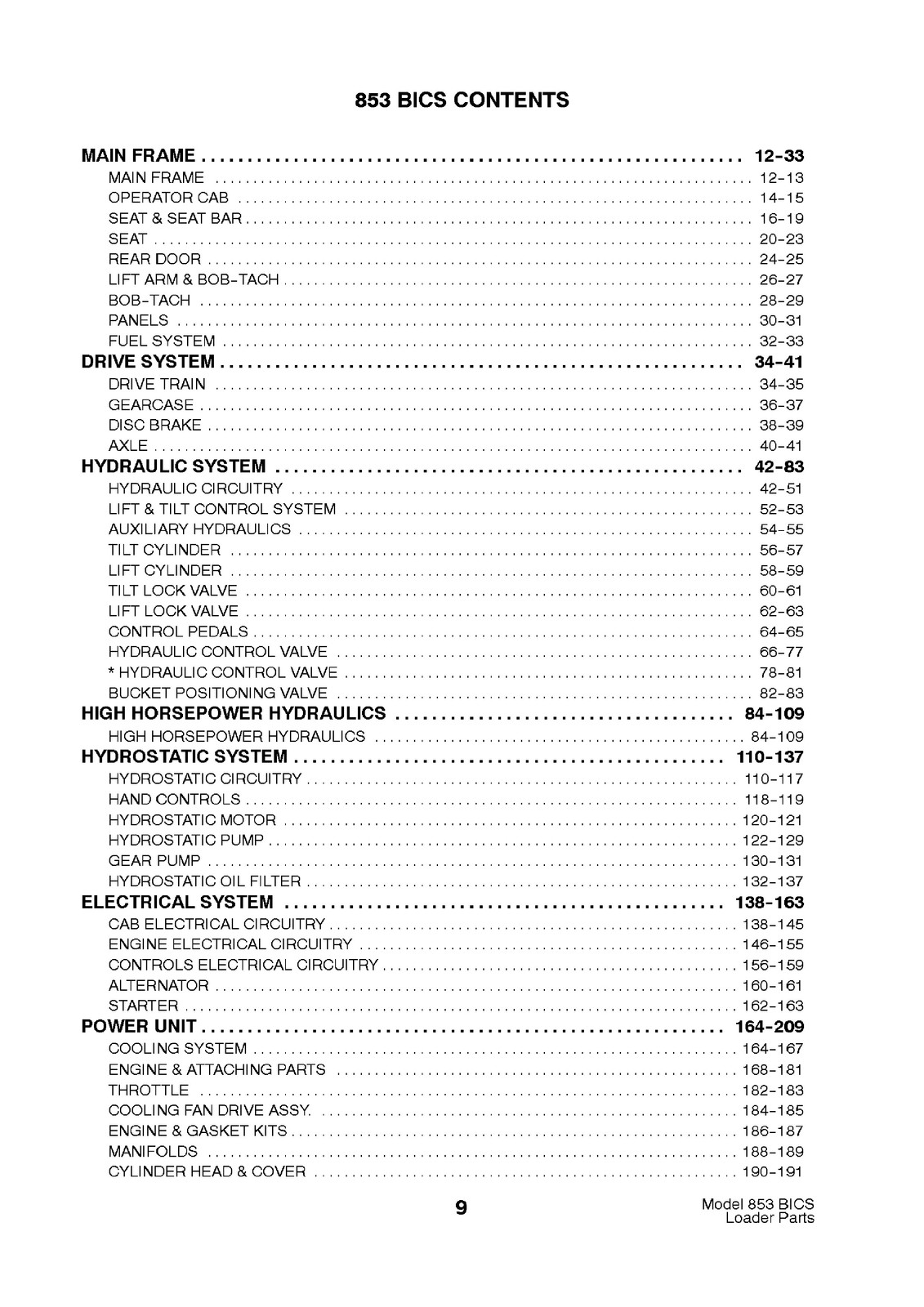BOBCAT 853 Parts Manual 1998 SN 508418001 Up – STEEL WIRE BOUND – TOUGH COVERS