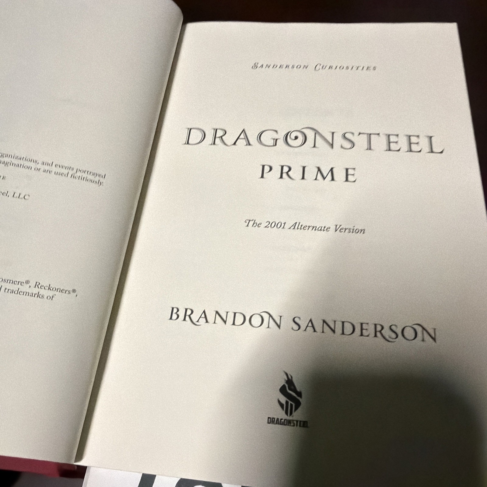 Dragonsteel Prime by Brandon Sanderson – Leatherbound Like New 1st Ed 1st Print