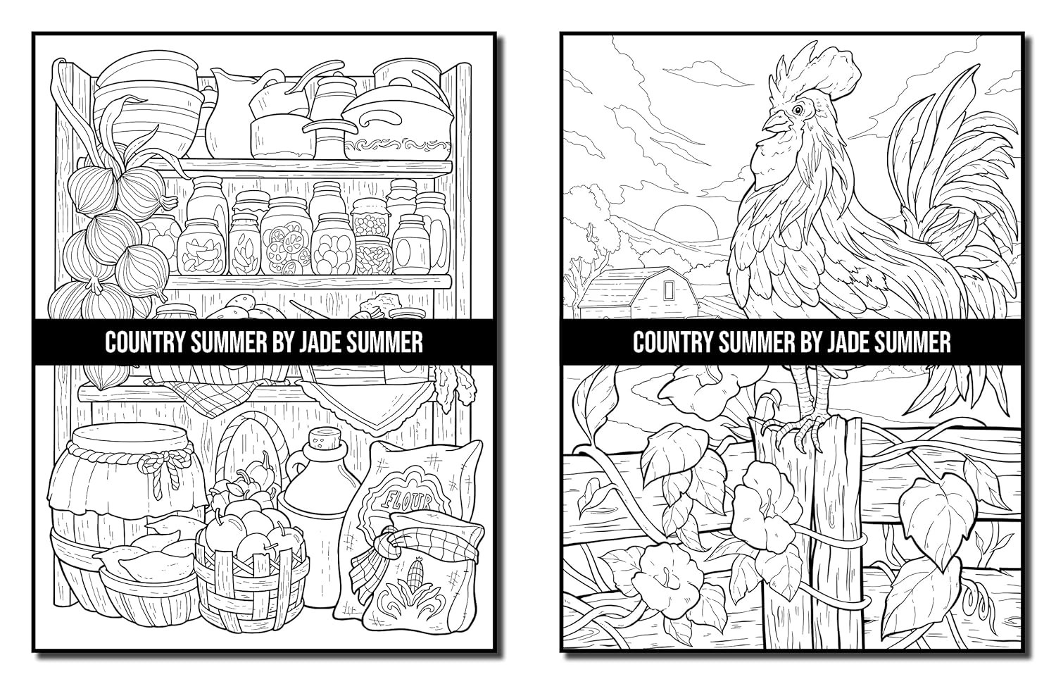 Country Summer: An Adult Coloring Book with 50 Detailed Images of Charming Count