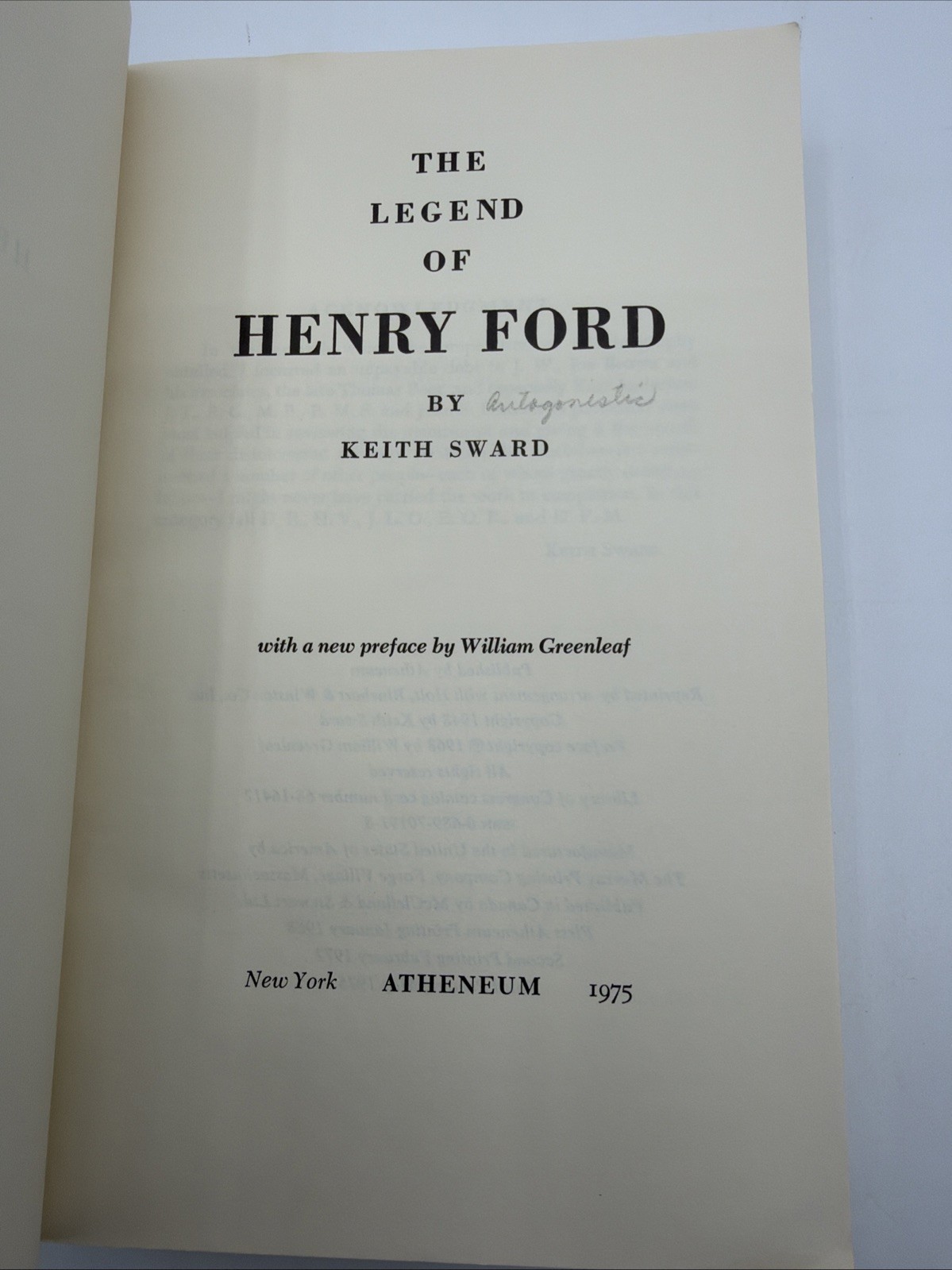 The Legend Of Henry Ford Keith Sward Paperback 3rd Printing 1975 550 Pages PB