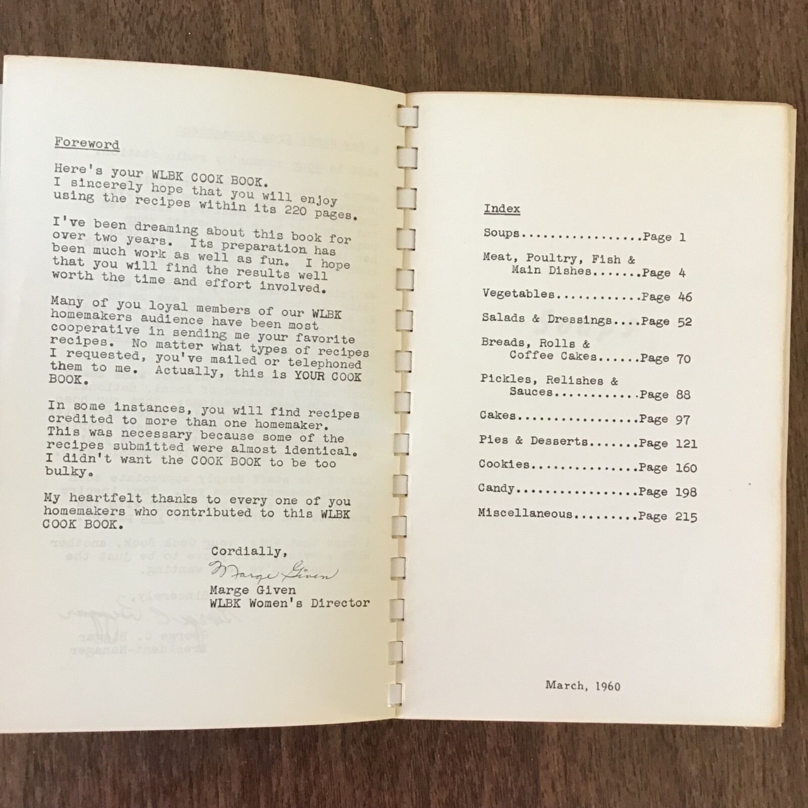 Rare DeKalb Illinois 1360 WLBK Local Radio Vintage 1960 Cookbook