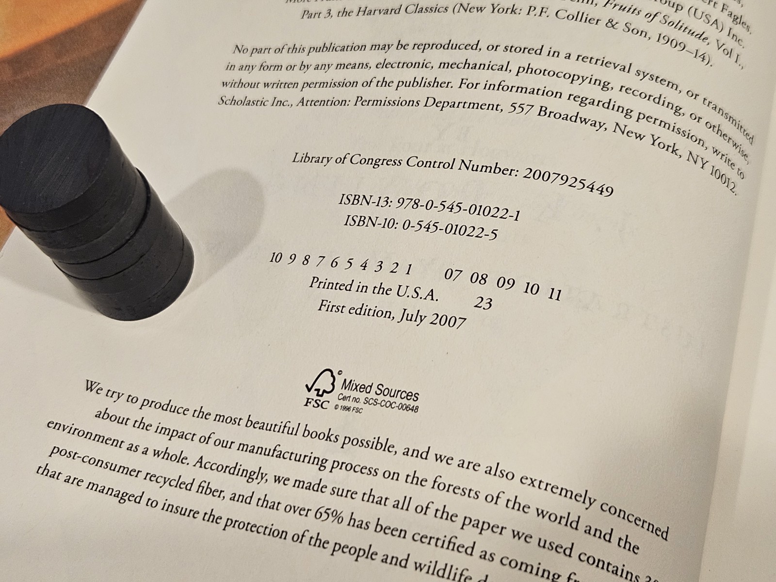 Harry Potter & The Deathly Hallows US 1st Edition Error Page 759, Uncommon