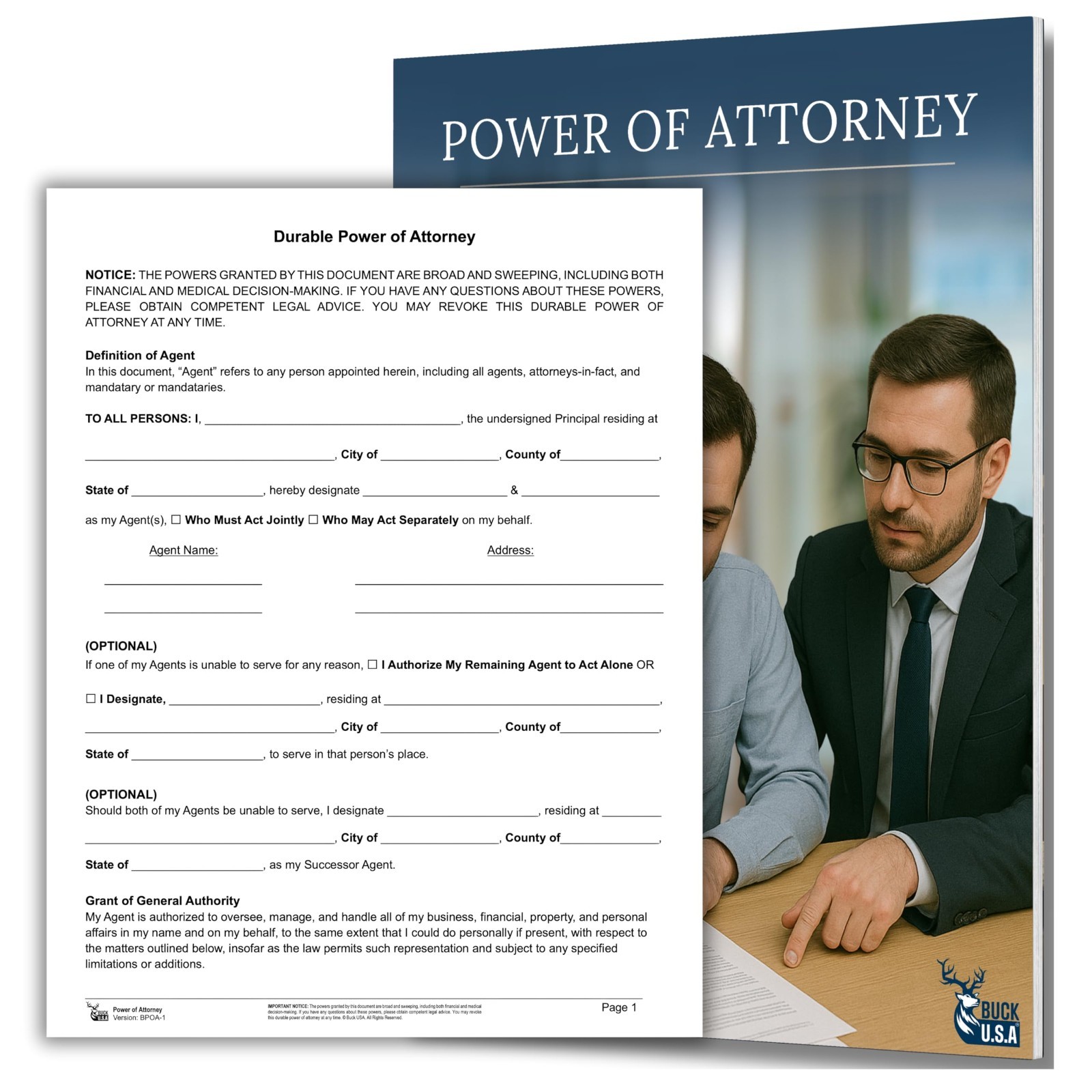 Durable Power of Attorney Kit – Financial & Medical Forms, 50-State Legal, Instr