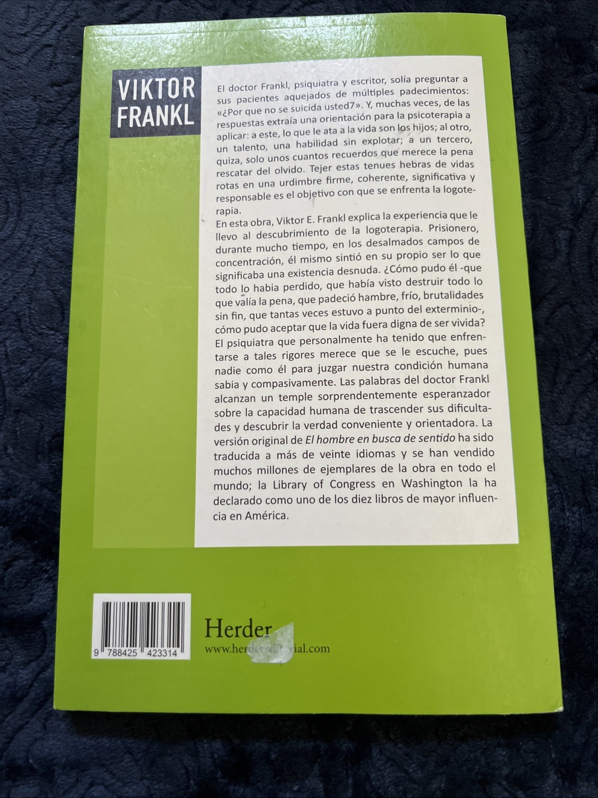 El hombre en busca de sentido by Frankl, Viktor Emil Paperback / softback Book