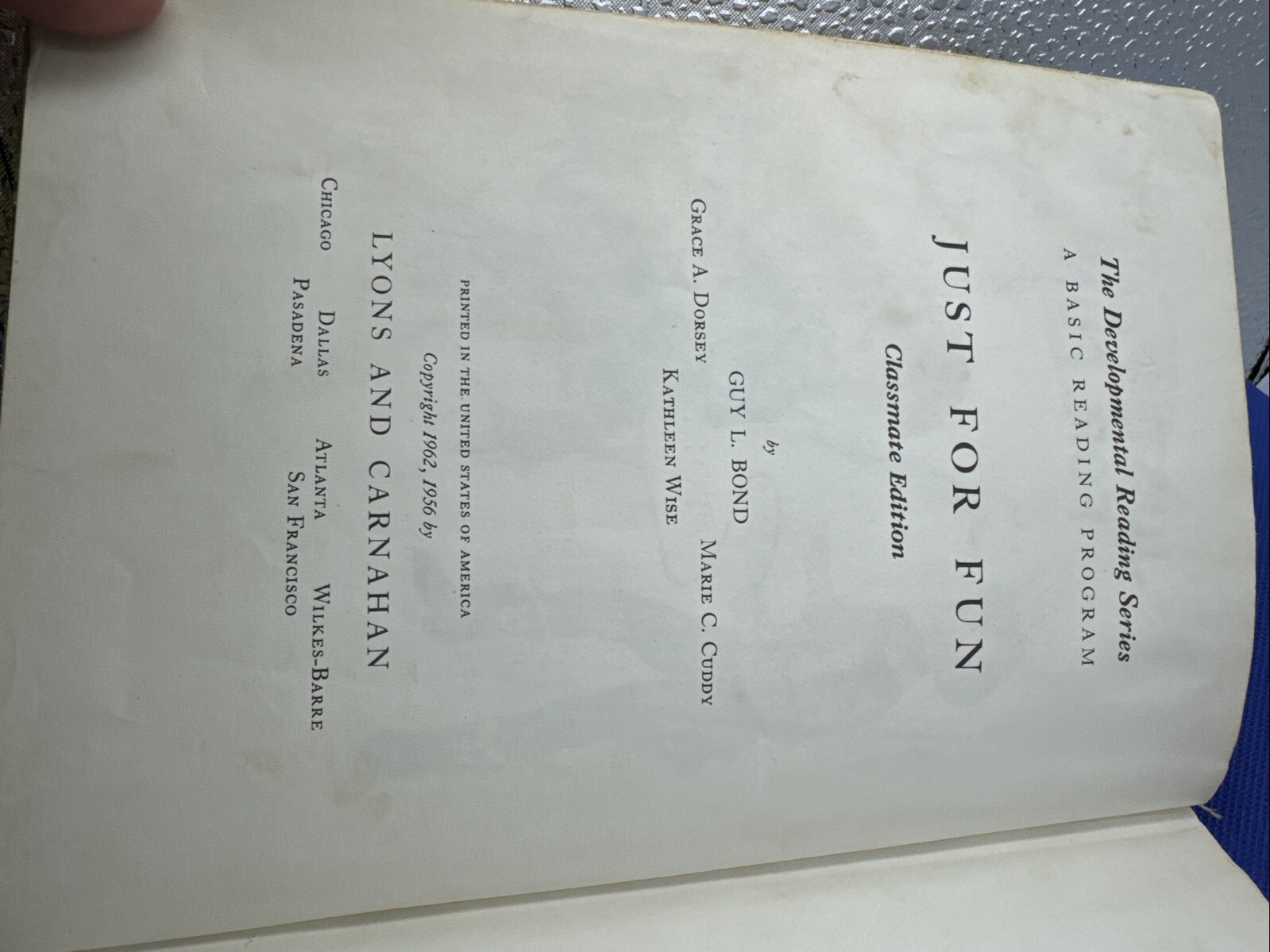 Just For Fun Regular Edition The Developmental Reading Series vintage hardcover