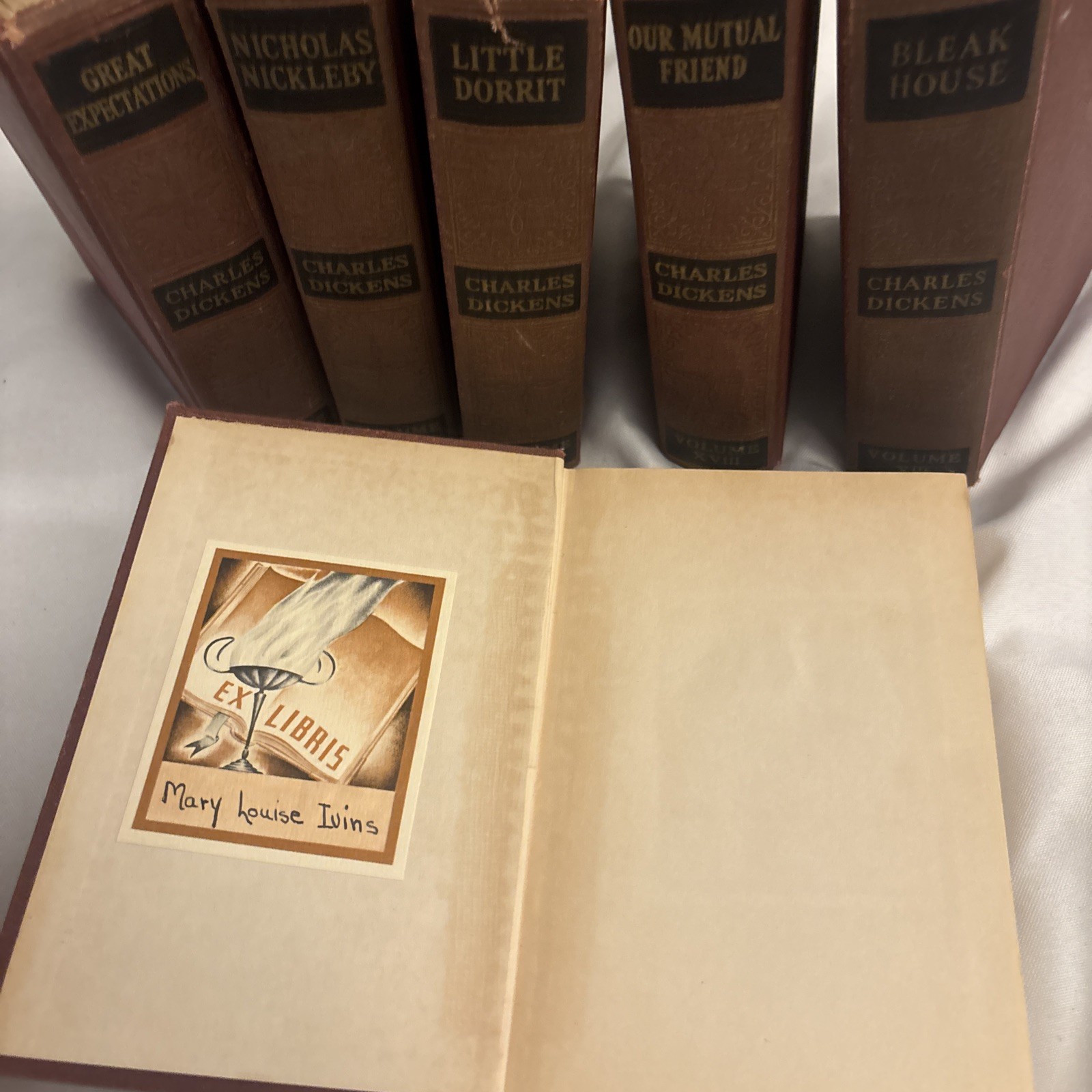 Charles Dickens 1936 Set of 6 Books Cleartype Edition – Not a Full Set
