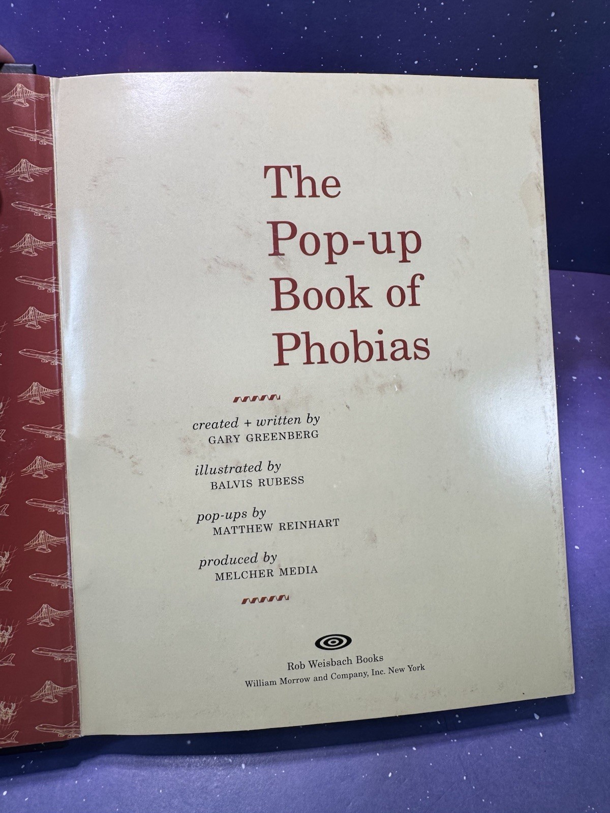 The Pop-Up Book of Phobias Gary Greenberg Matthew Reinhart Hardcover 1st Ed