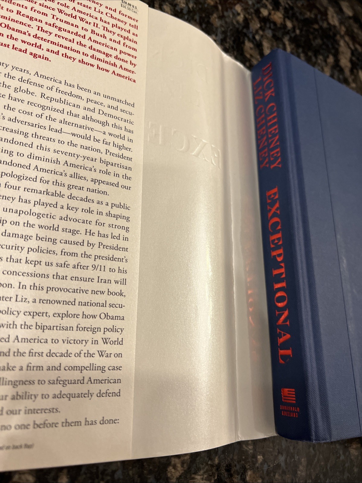 Exceptional By Dick & Liz Cheney 1st ED/Print Bush January 6th Select Committee