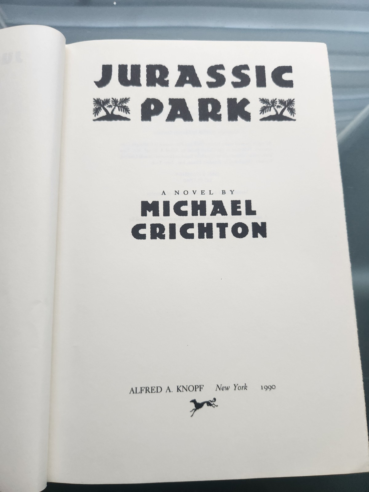 Jurassic Park by Michael Crichton First Trade Edition First Printing 1990 HCDJ