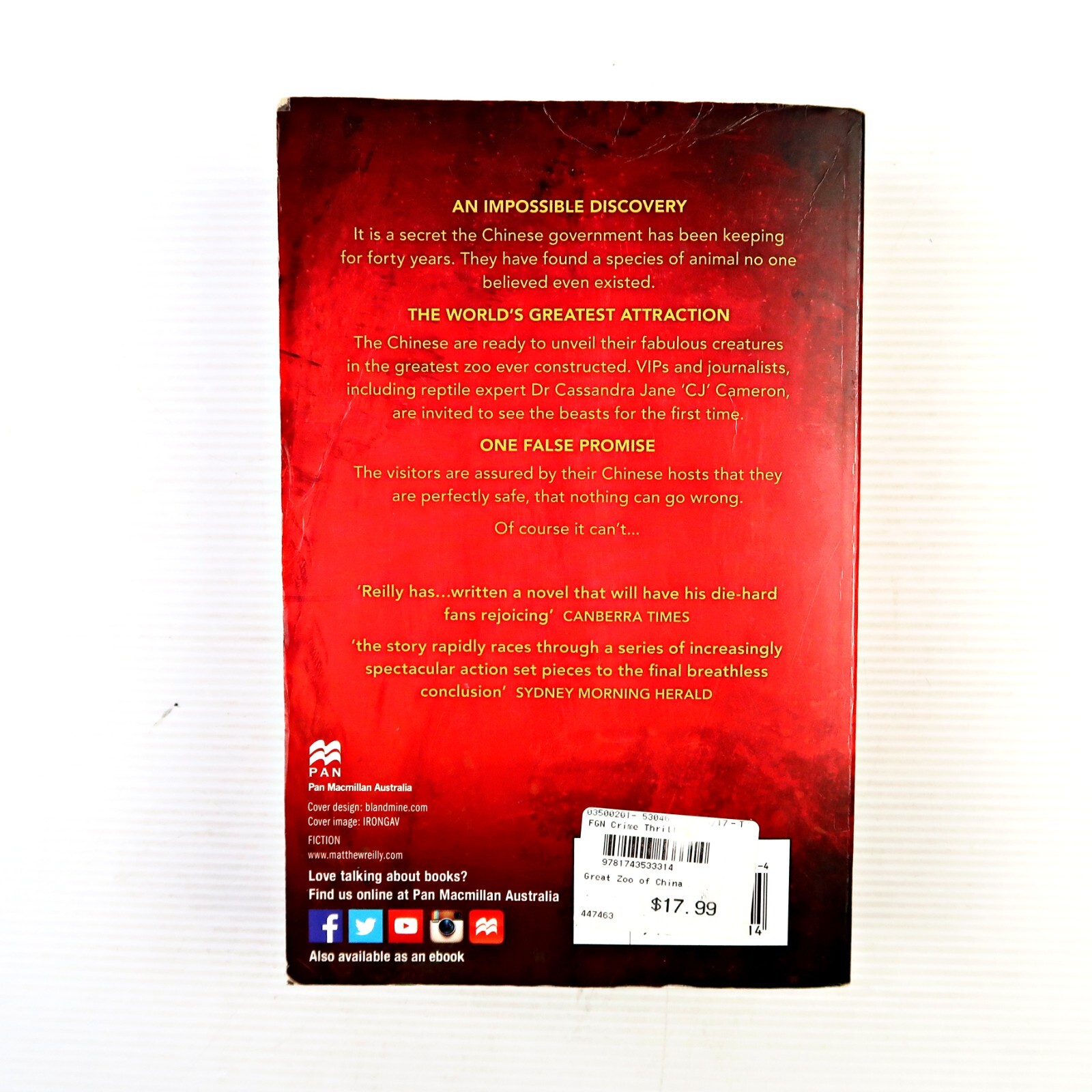 The Great Zoo of China By Matthew Reilly (Paperback 2015)