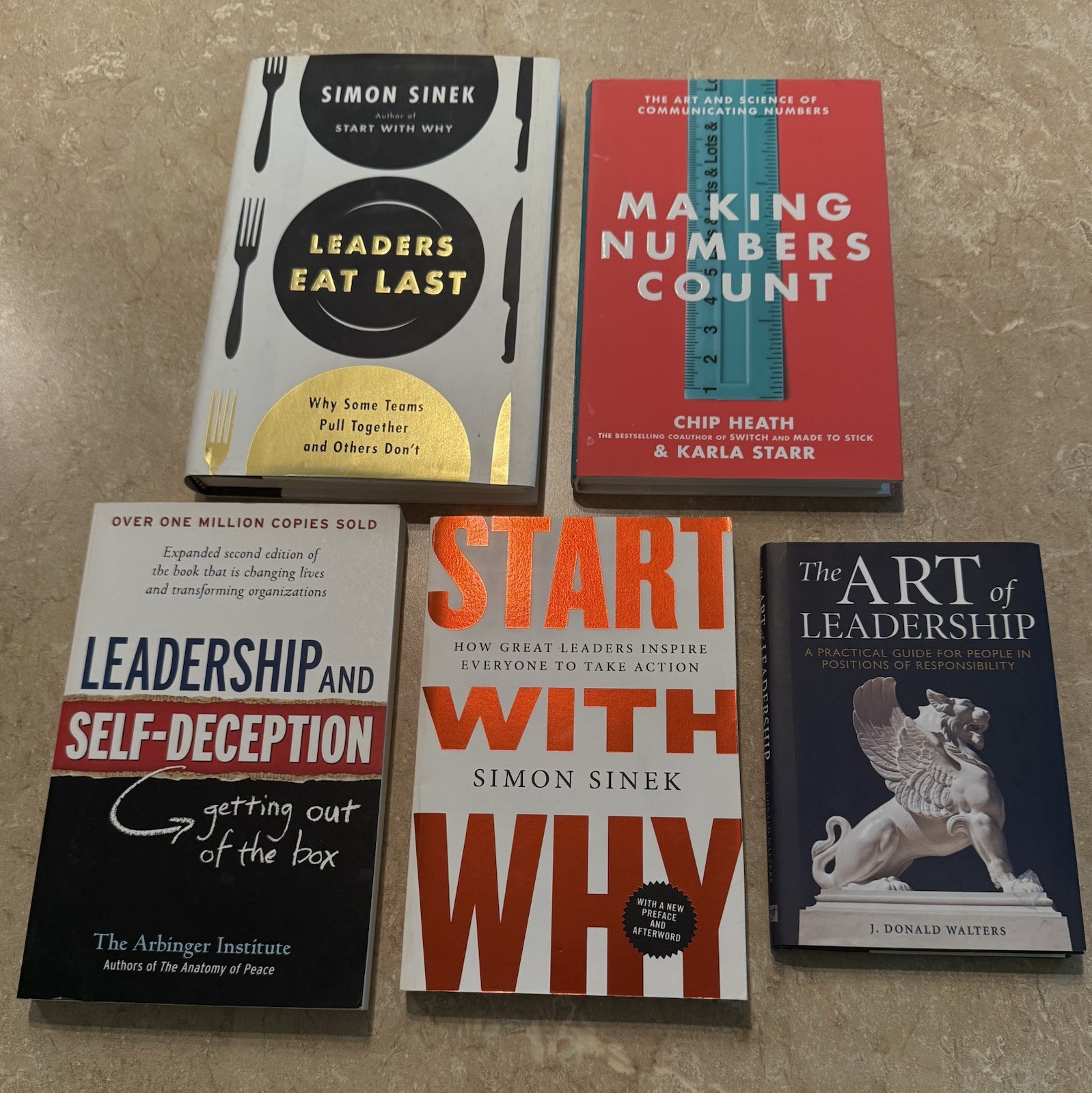 Leadership Books Simon Sinek Start with Why Leaders Eat Last + 3 More Books