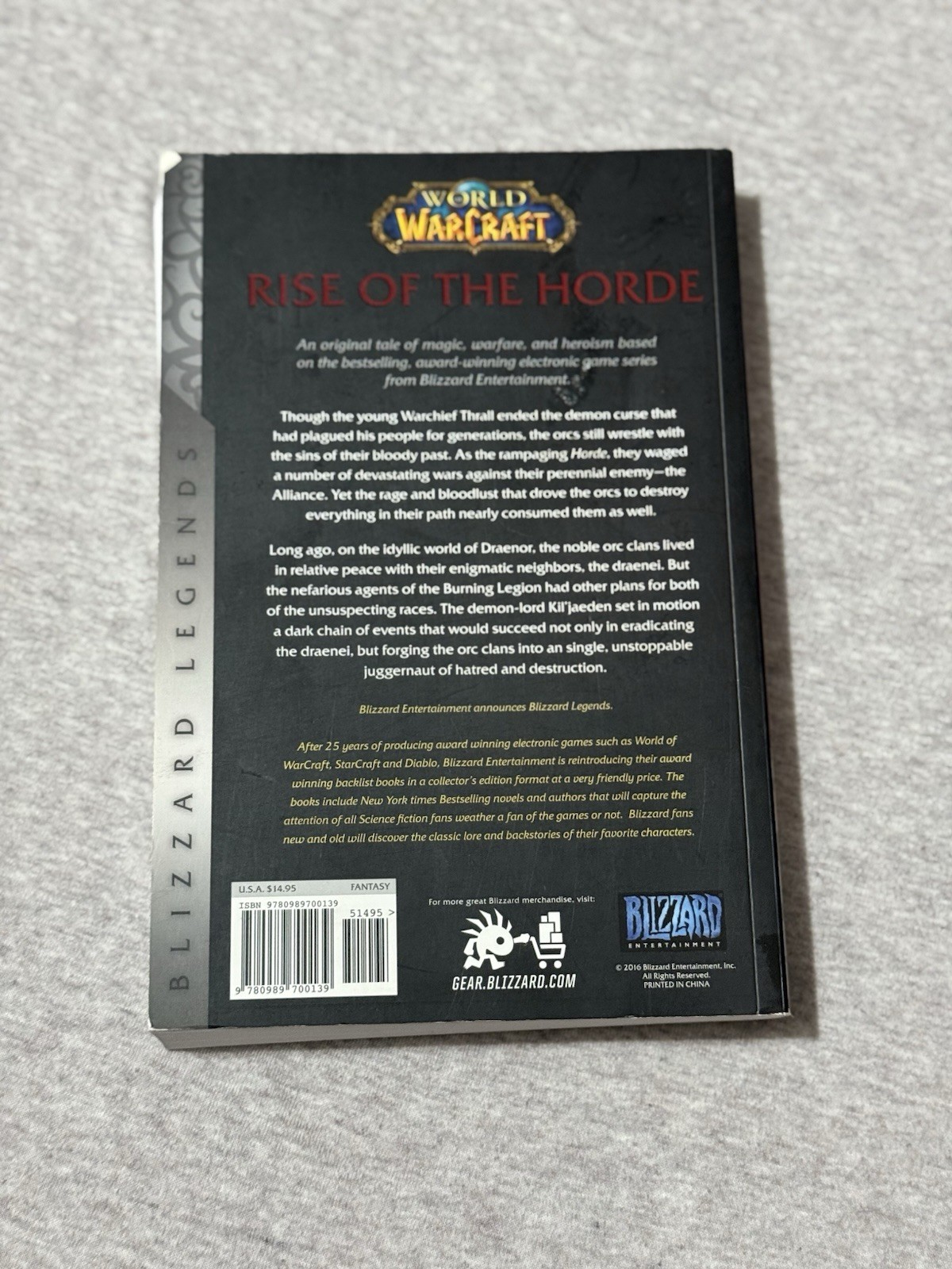 WoW: Rise of the Horde Paperback – Blizzard Legends 2016 Edition – 1st Printing