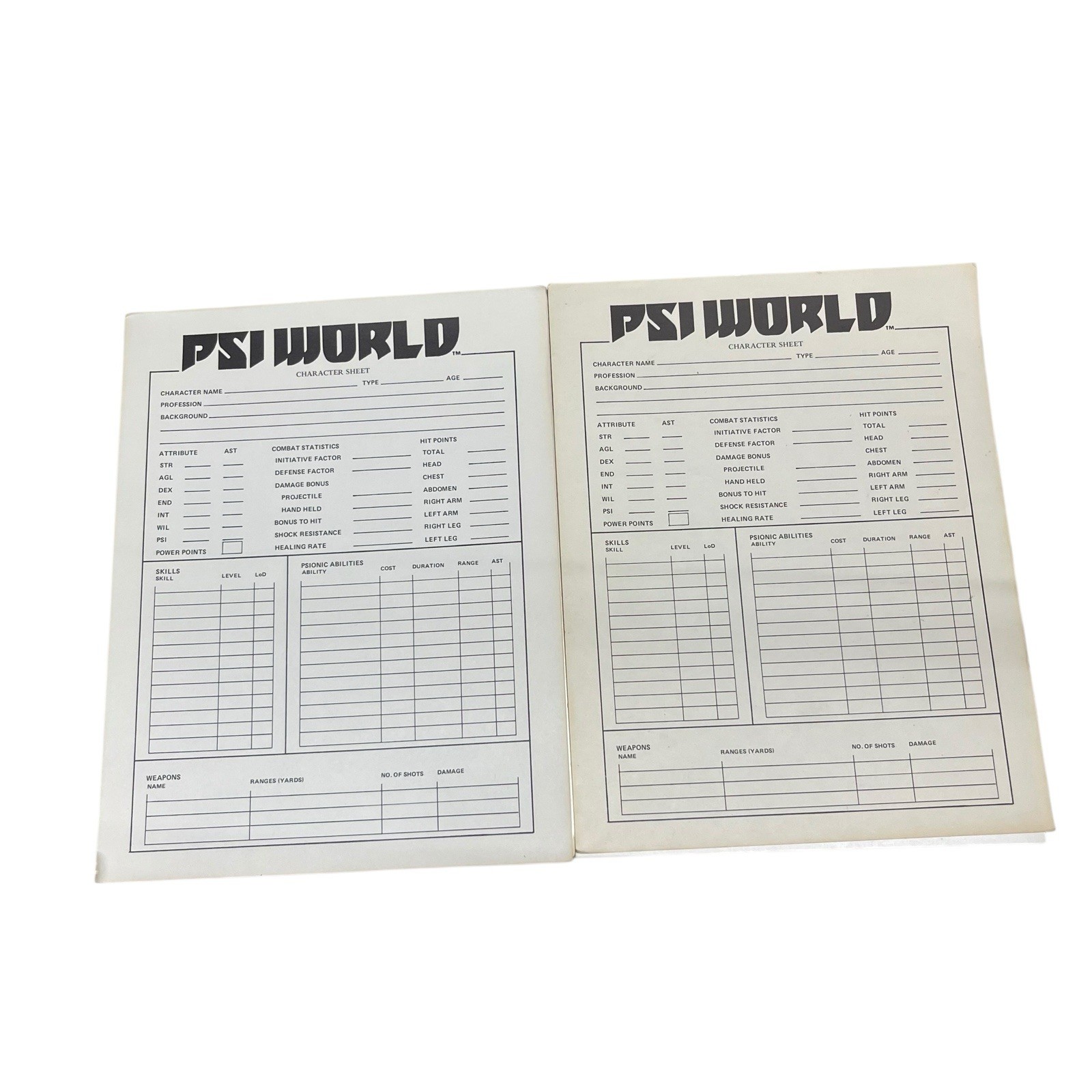 PSI World RPG Box Set: Role Playing Game of Psionic Powers FGU 2301