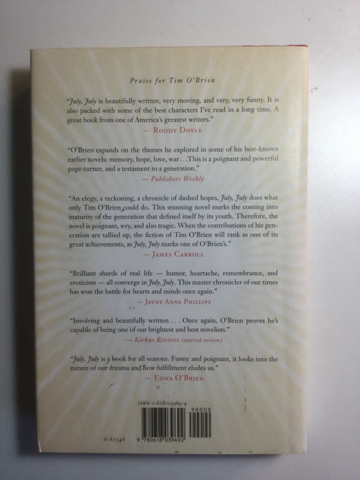 “July, July,” Tim O’Brien, Brand new 1st Edition Hardcover