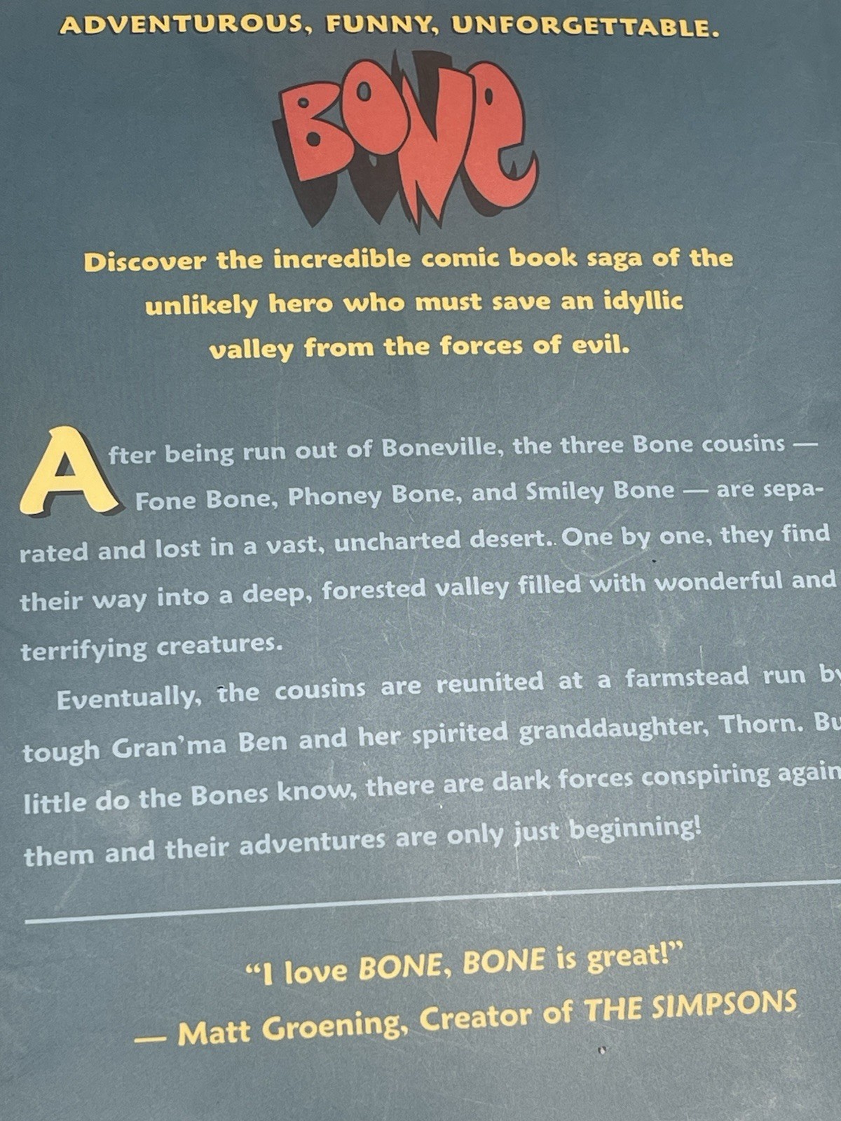 BONE by Jeff Smith Out From Boneville Signed by Author First Edition