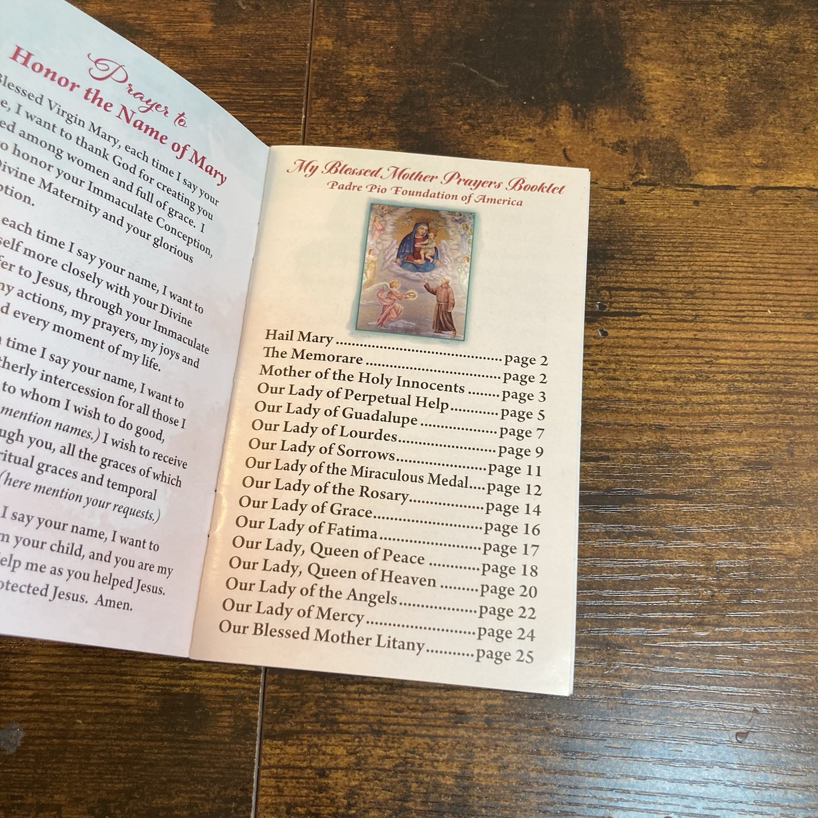 My Blessed Mother Prayers Booklet Padre Pio Foundation of America