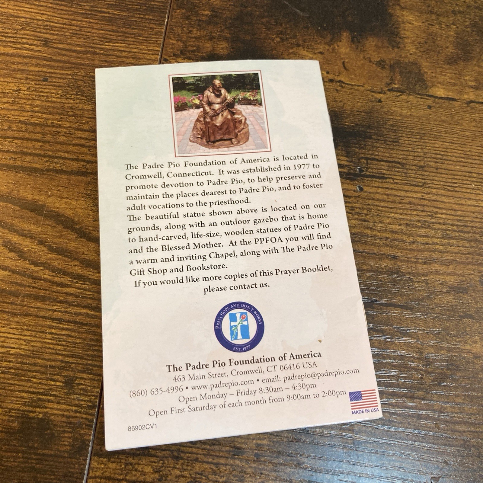 My Blessed Mother Prayers Booklet Padre Pio Foundation of America