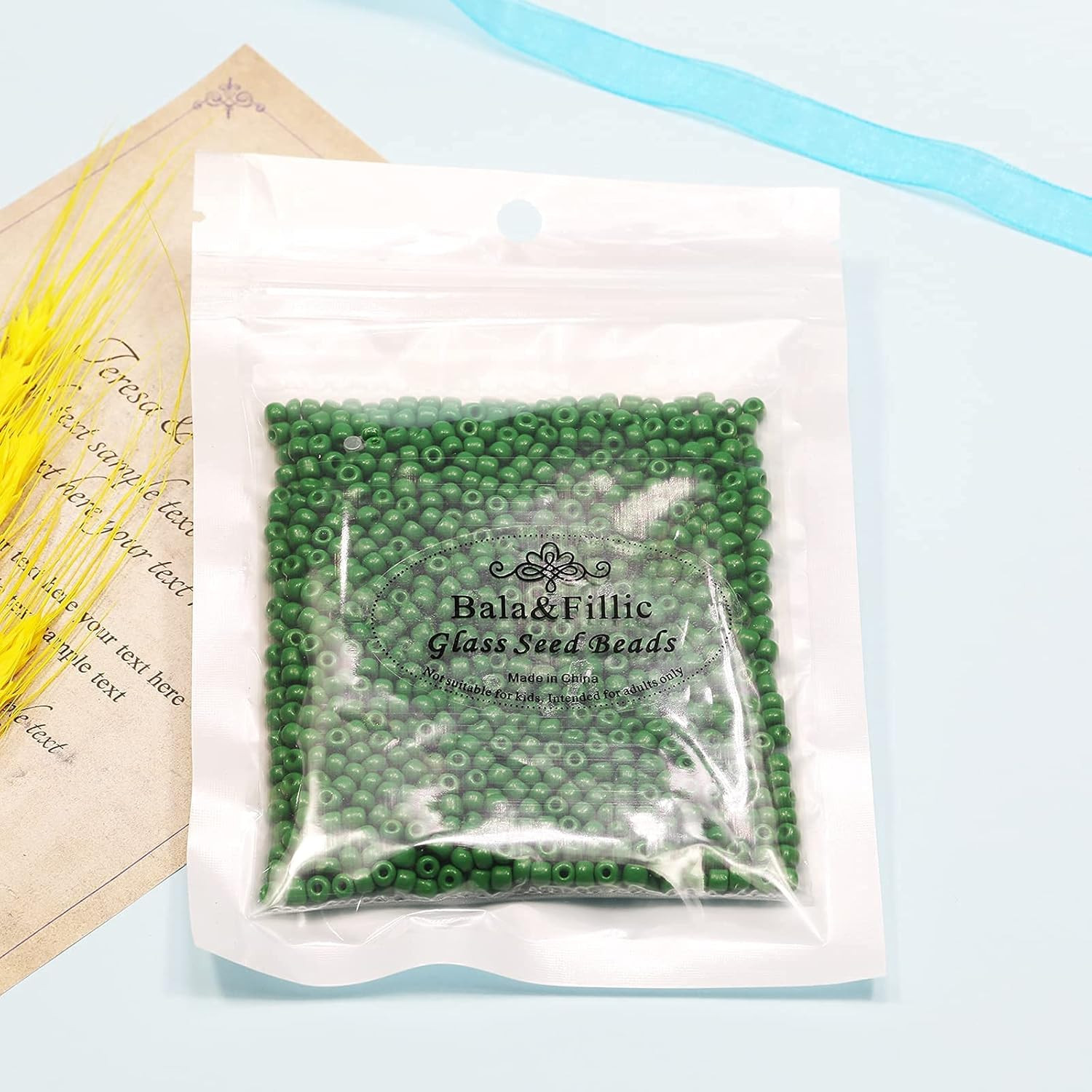 Green Color 4mm Seed Beads About 1200pcs/100Grams in Bag, 6/0 Glass Craft Beads