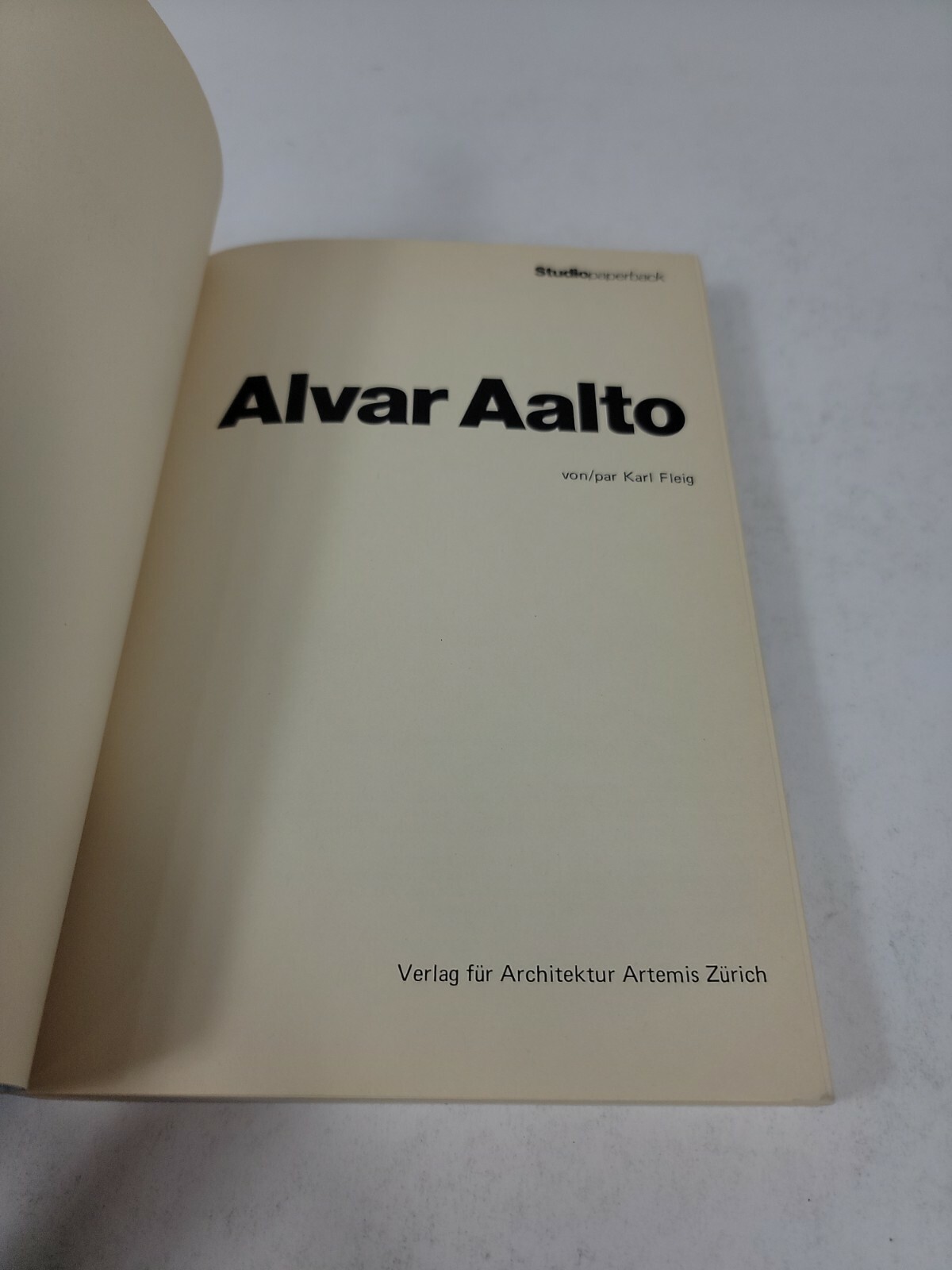 Alvar Aalto Studio Paperback By Karl Fleig German French 1979