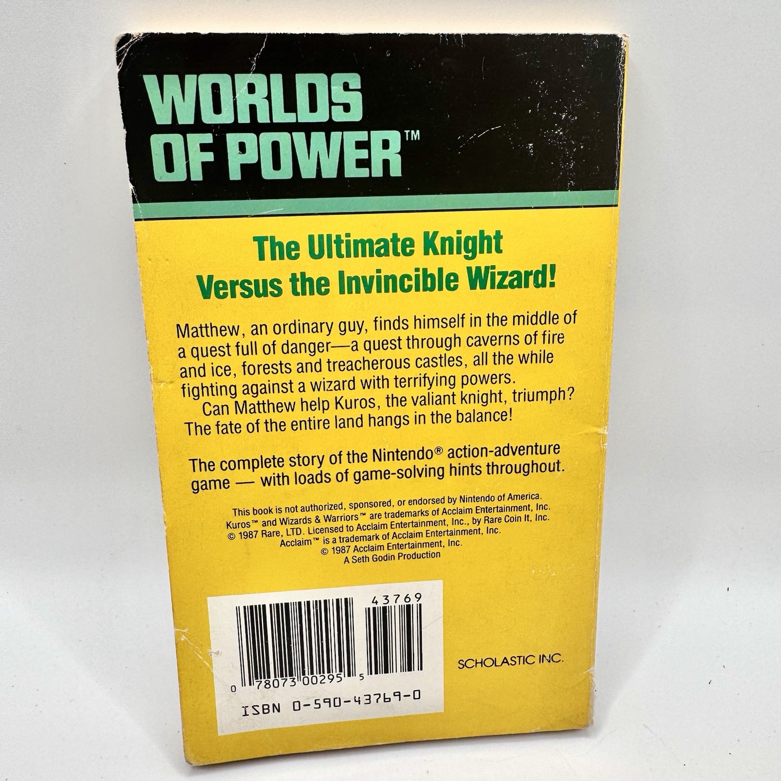 Wizards & Warriors Worlds of Power Nintendo Book 1st Print PB
