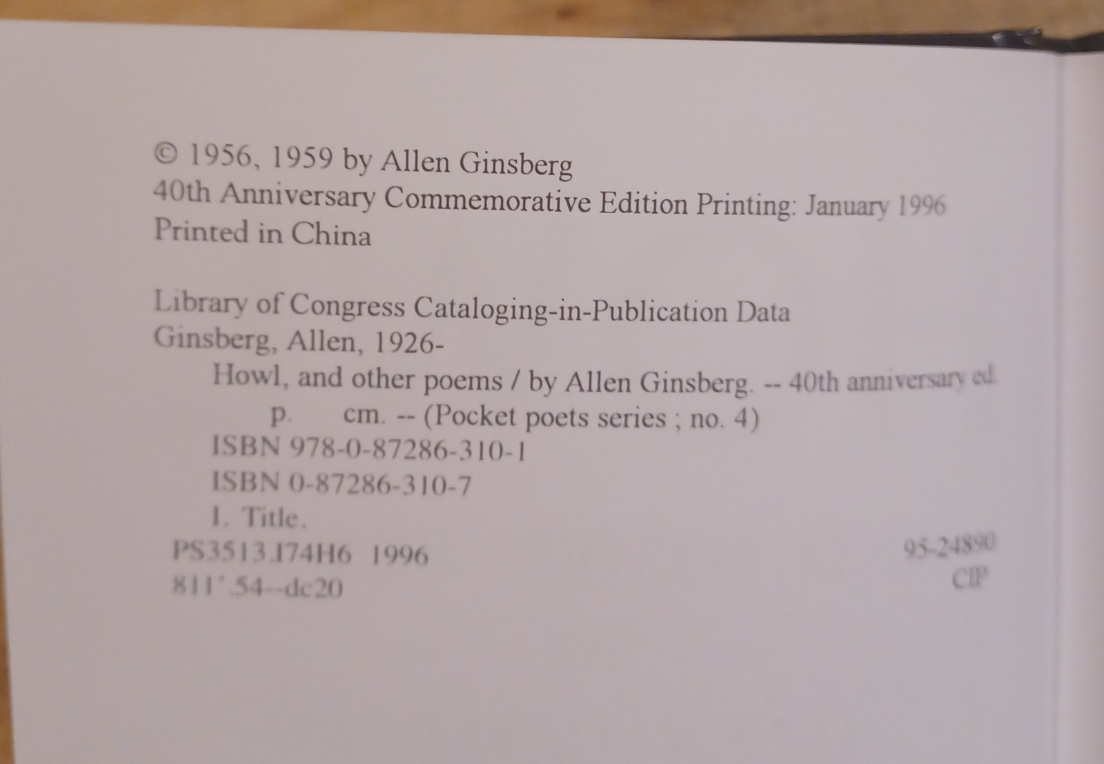 Allen Ginsberg, Howl and Other Poems. 40th Anniv. Hardcover Edition.