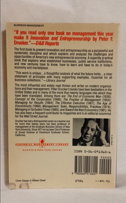 Innovation and Entrepreneurship Practice and Principles Drucker Business Ppb