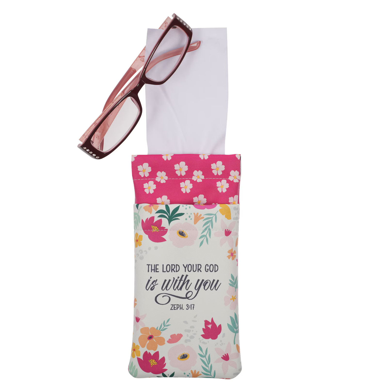 Premium Vegan Leather Protective Eyeglass & Sunglasses Case for Women: God is