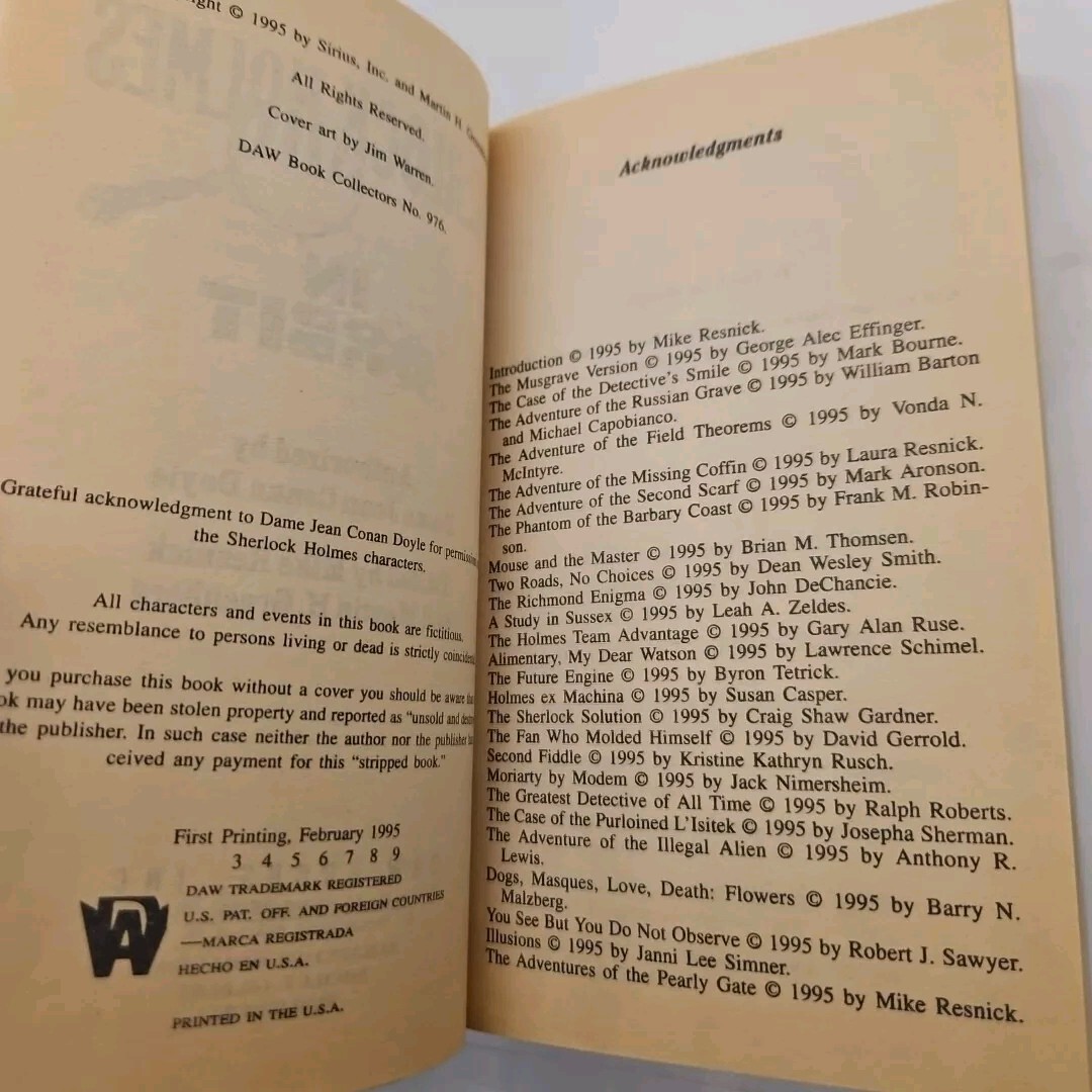 Sherlock Holmes In Orbit Ed By Mike Resnick 1995
