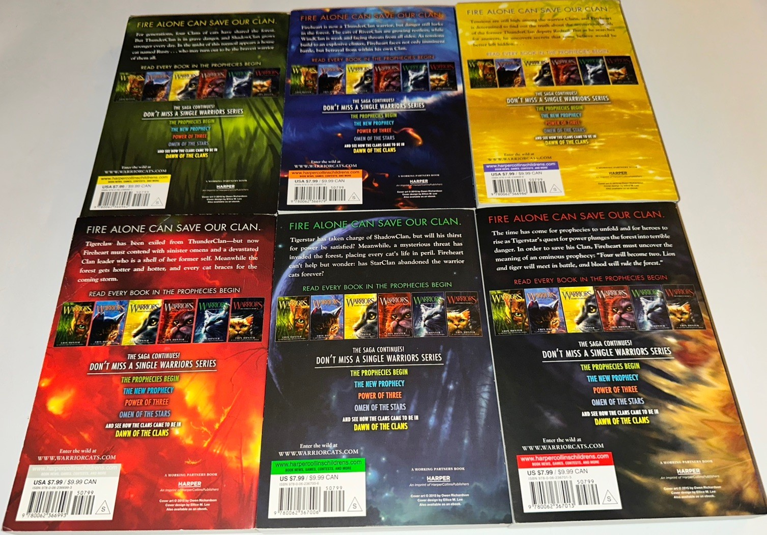 Warriors: The Prophecies Begin by Erin Hunter – First Series Books 1-6 Paperback