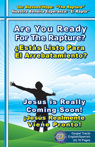 English/Spanish, RAPTURE Gospel Bible Tracts, 40 PK in 2 Covers, 20 Pages Ea.