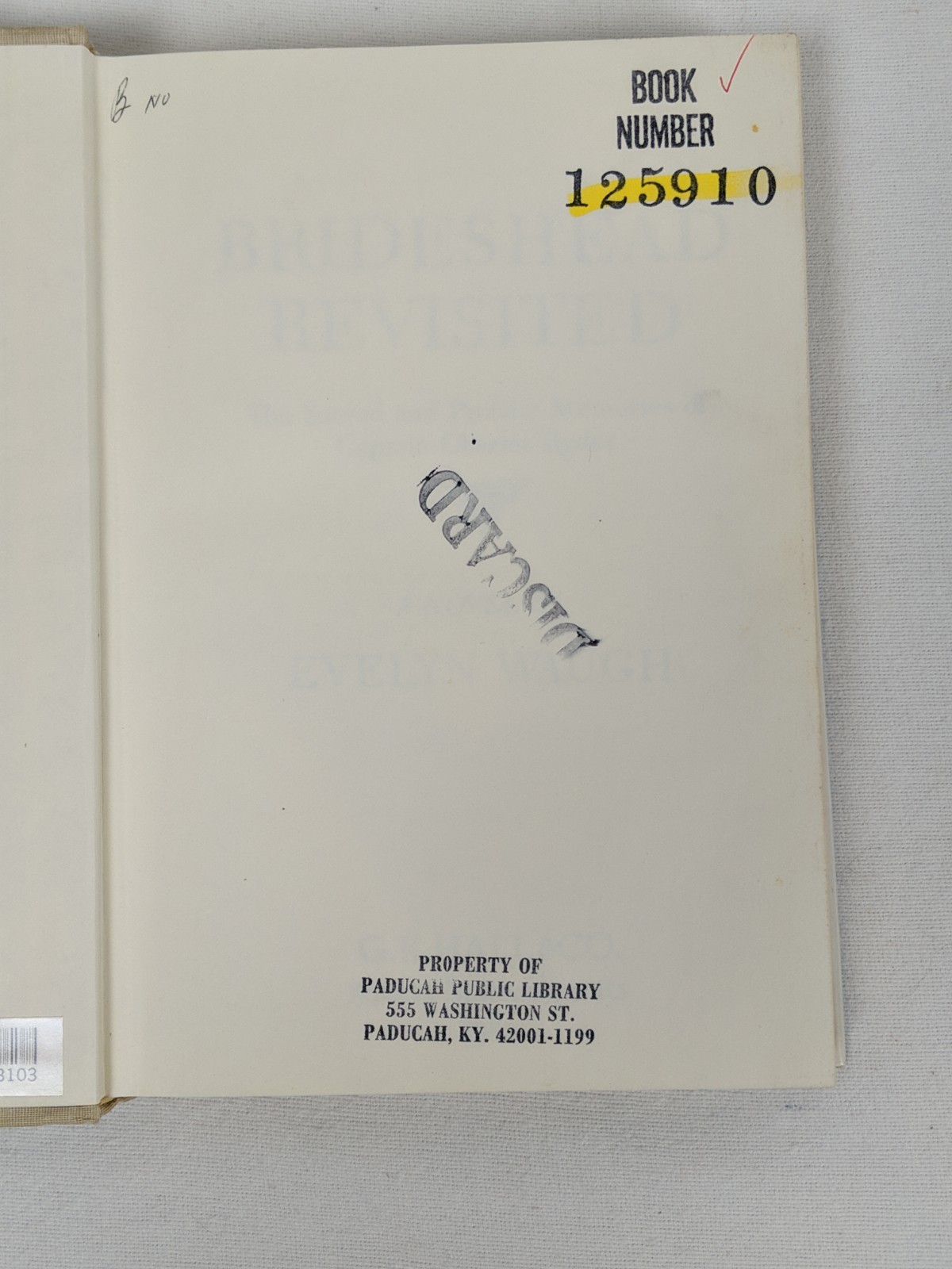 Brideshead Revisited by Evelyn Waugh LARGE PRINT HC DJ G.K. Hall & Co. 1982